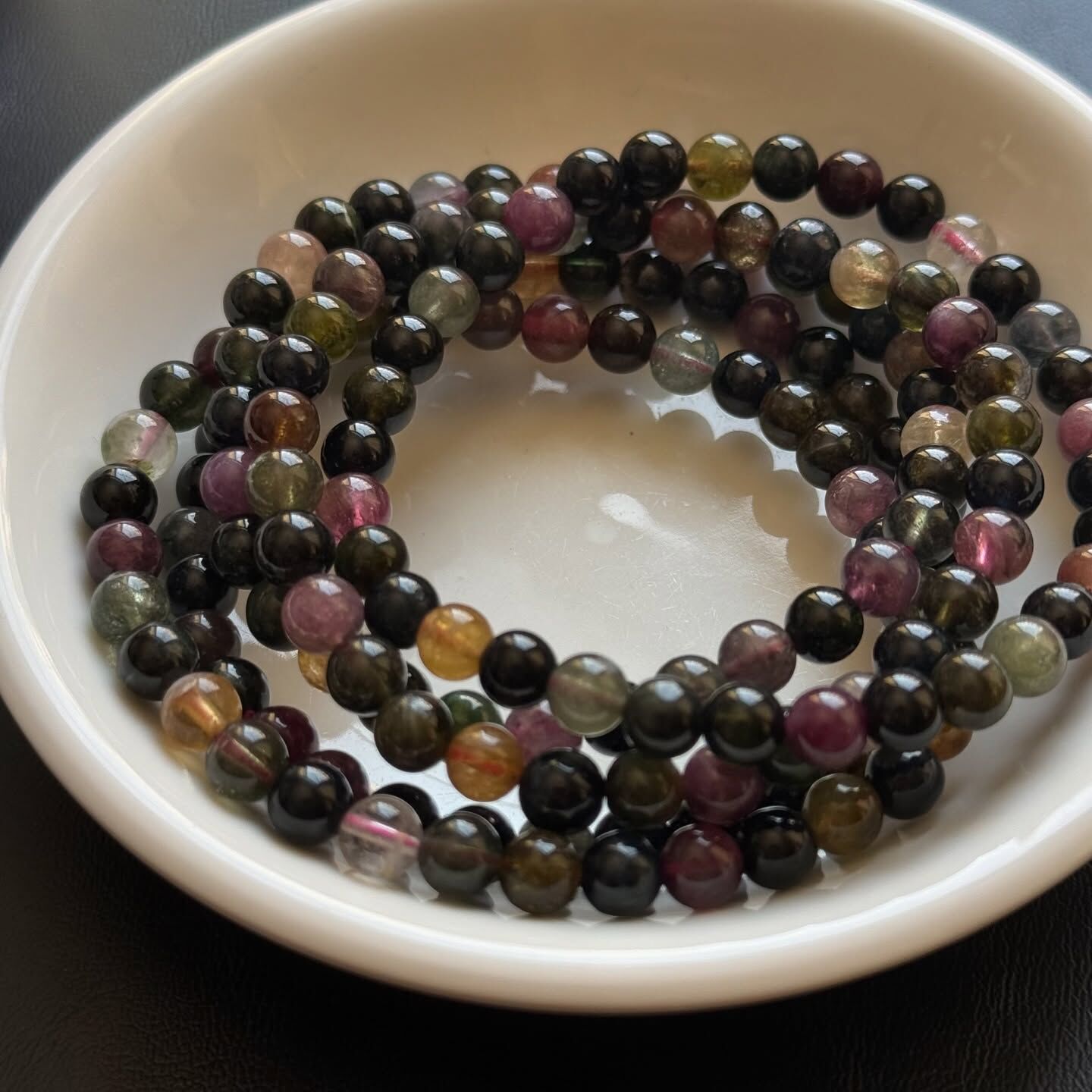 [原石] 西瓜碧璽 老礦料 水晶手串