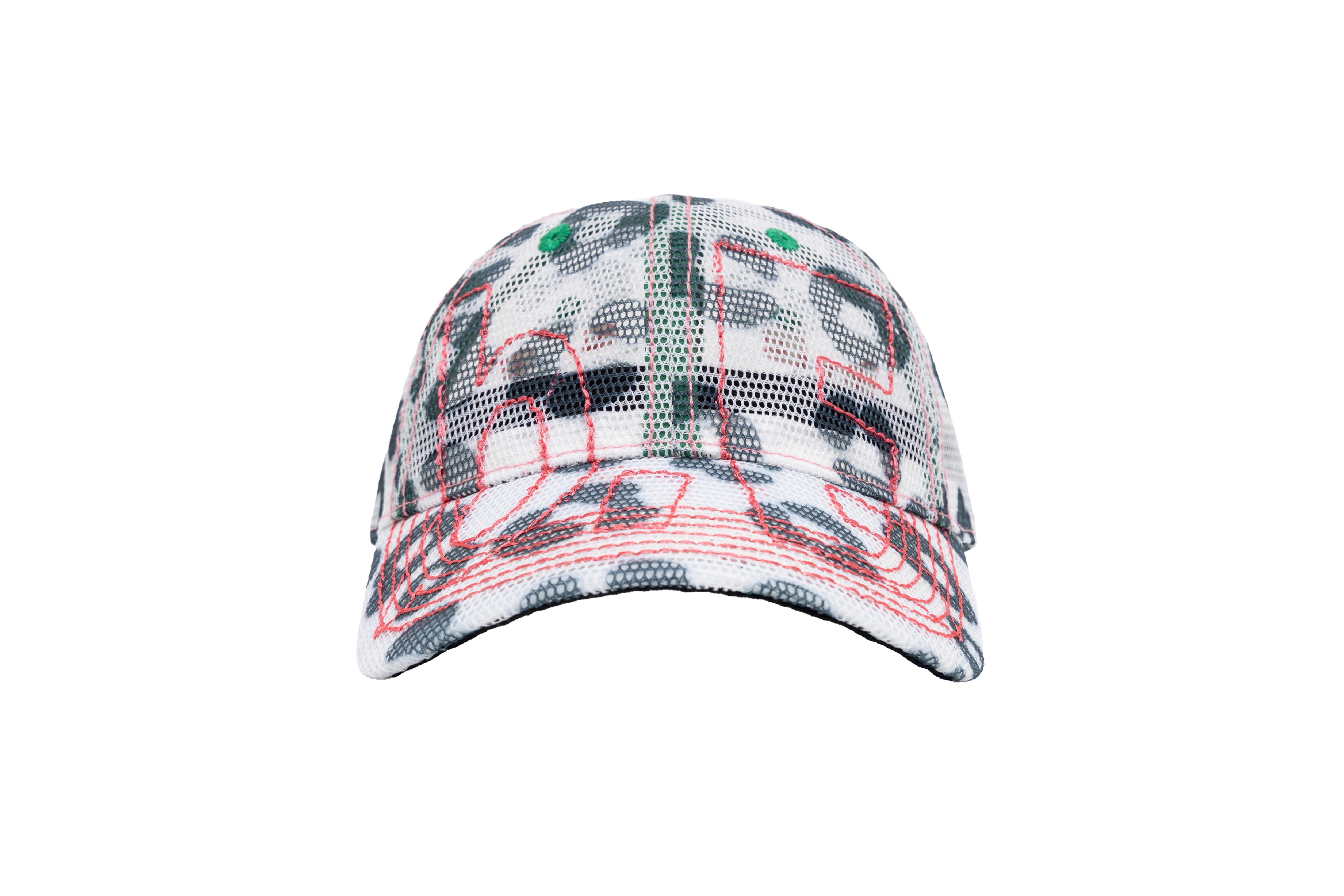 b.Eautiful "VAPOR 6 PANEL HAT" (White Leopard Mesh / Hot Pink)