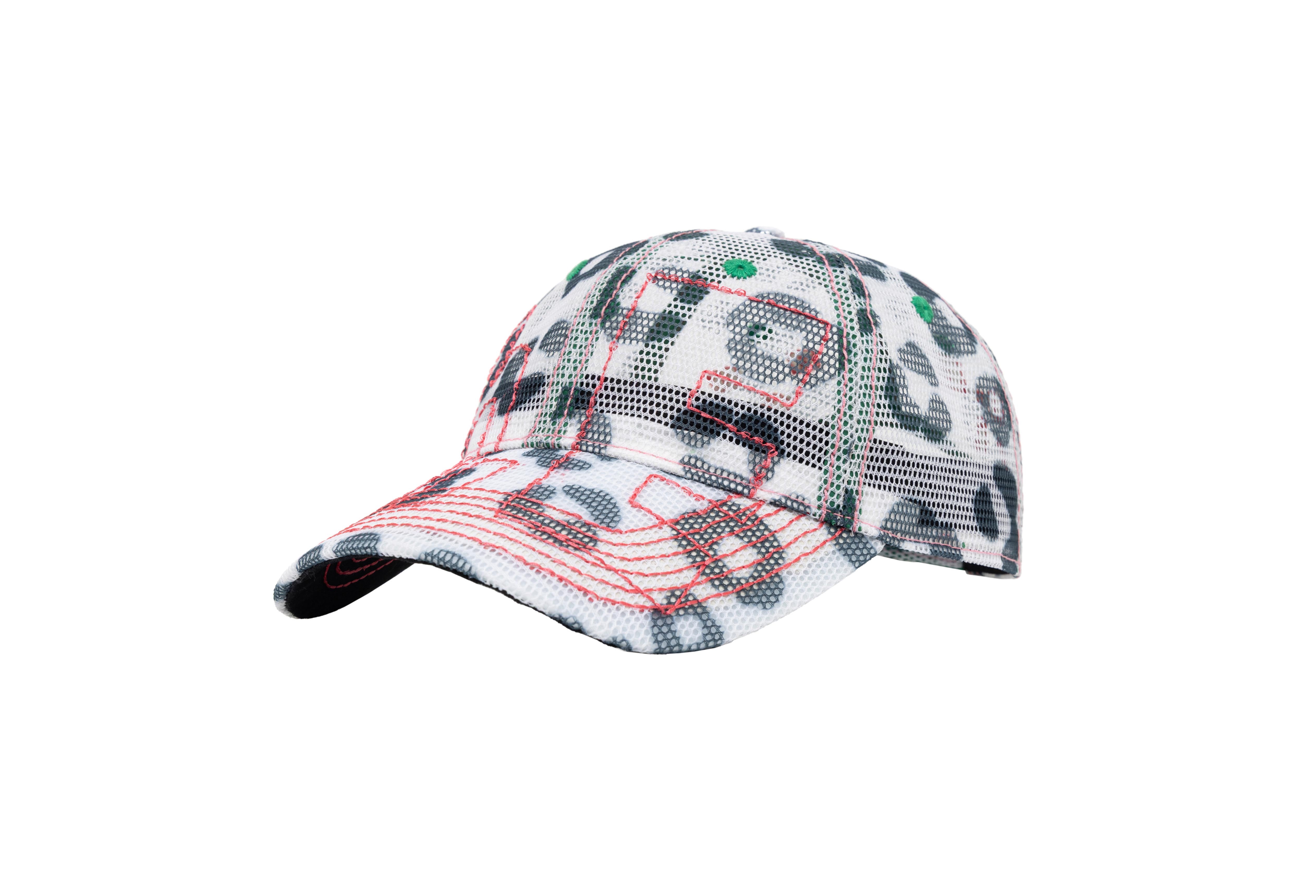 b.Eautiful "VAPOR 6 PANEL HAT" (White Leopard Mesh / Hot Pink)