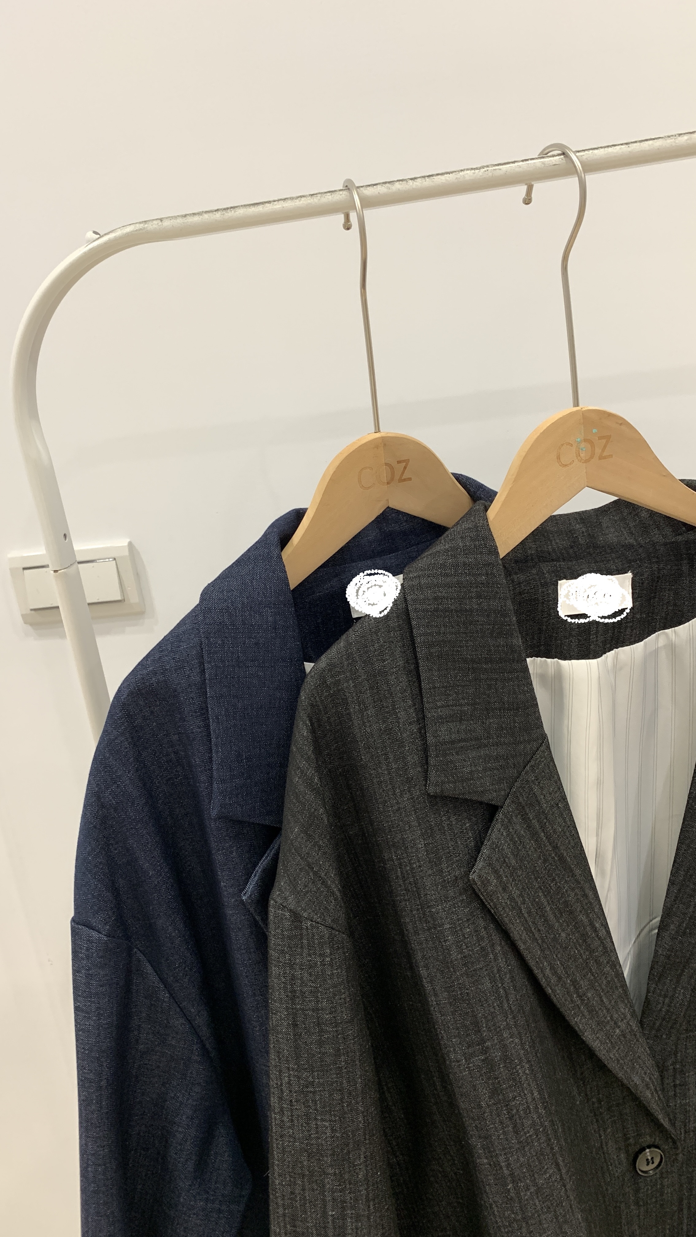 ( 本期必買 ) 難得一見的高質感牛仔落肩西裝外套 _W0216