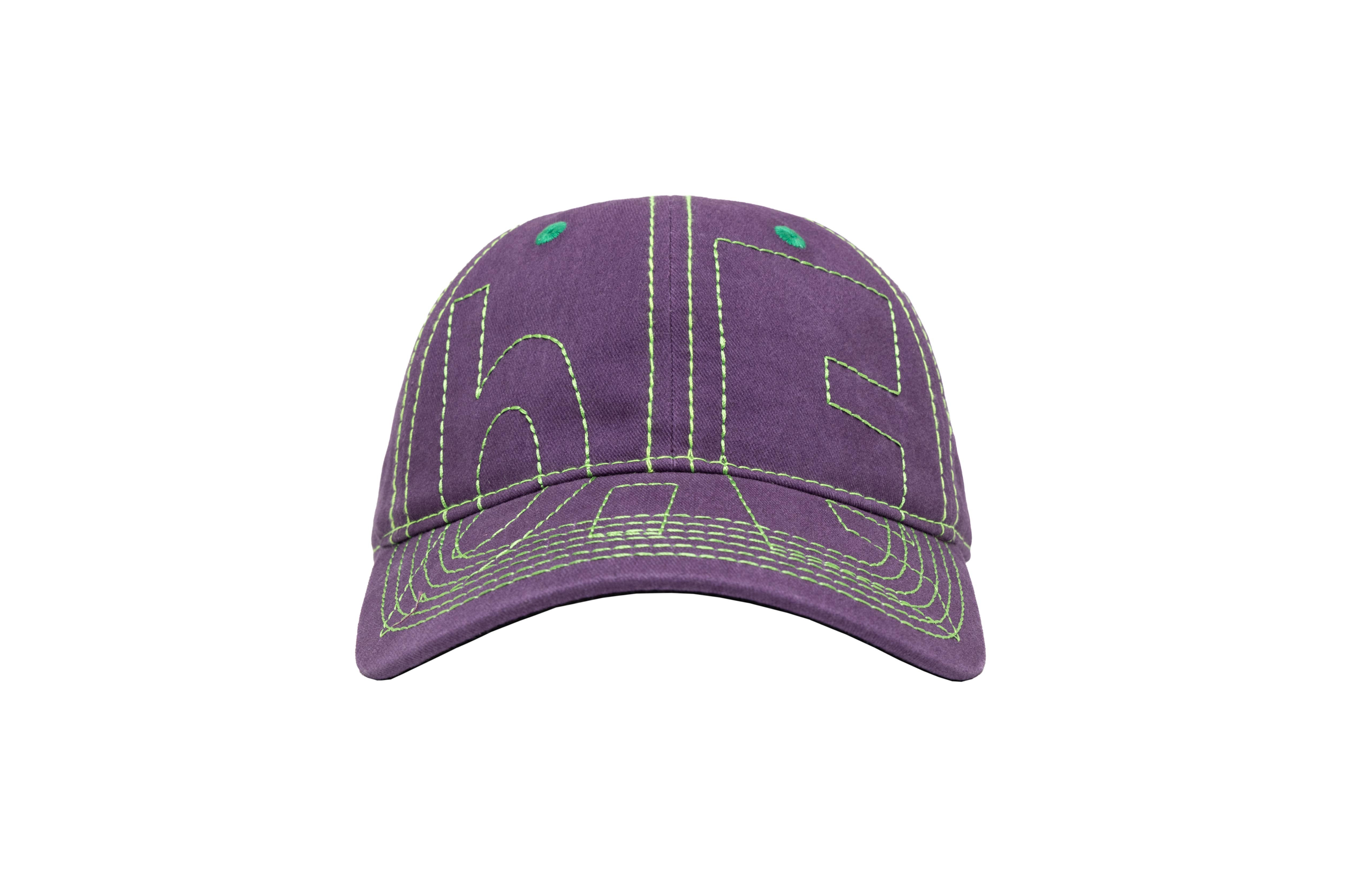 b.Eautiful "VAPOR 6 PANEL HAT" (Washed Purple / Lime)