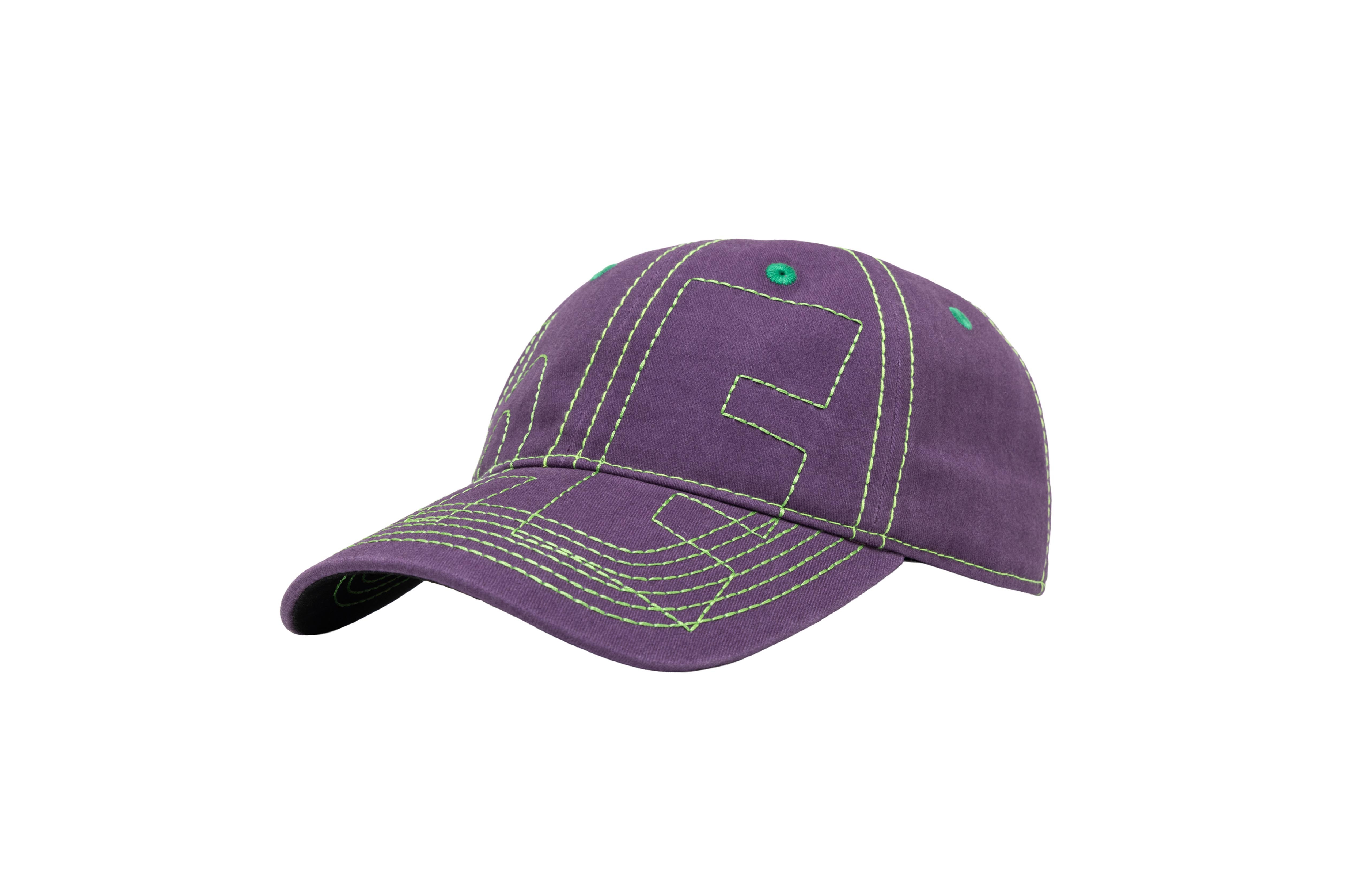 b.Eautiful "VAPOR 6 PANEL HAT" (Washed Purple / Lime)