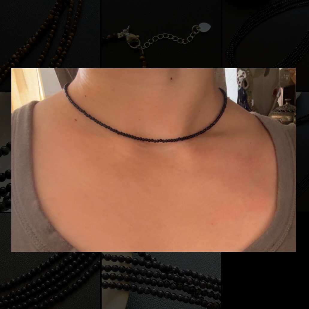 [原石] 藍砂石（人造石） 鎖骨鍊