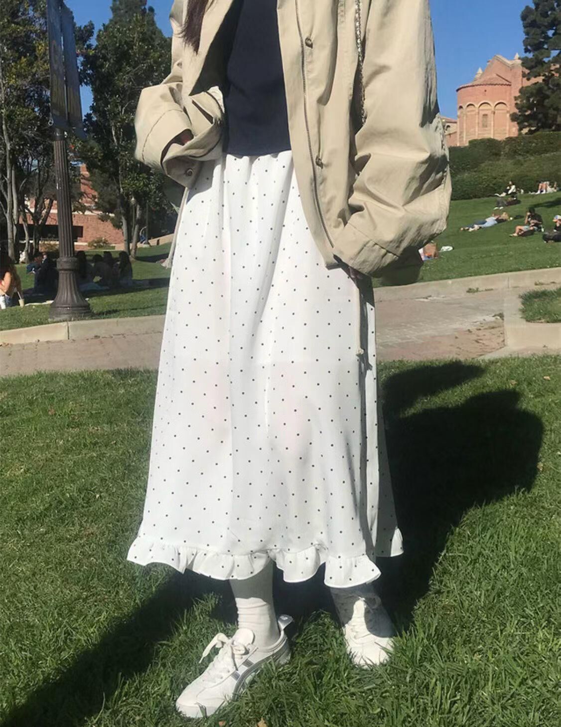 Fringe dot skirt