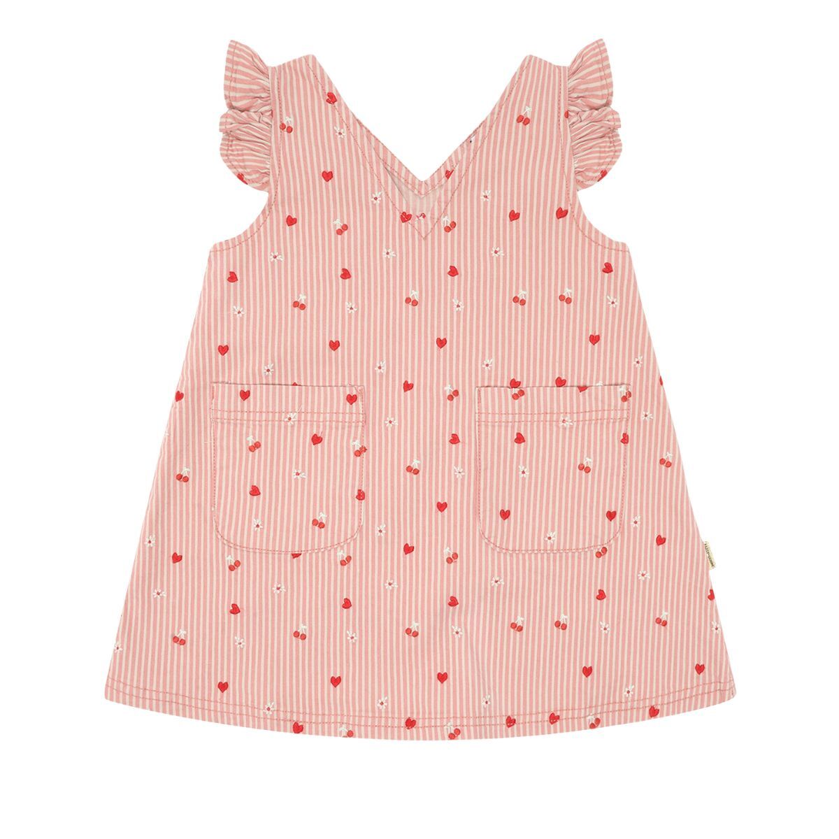 〖 Hust & Claire 〗條紋愛心櫻桃背心裙