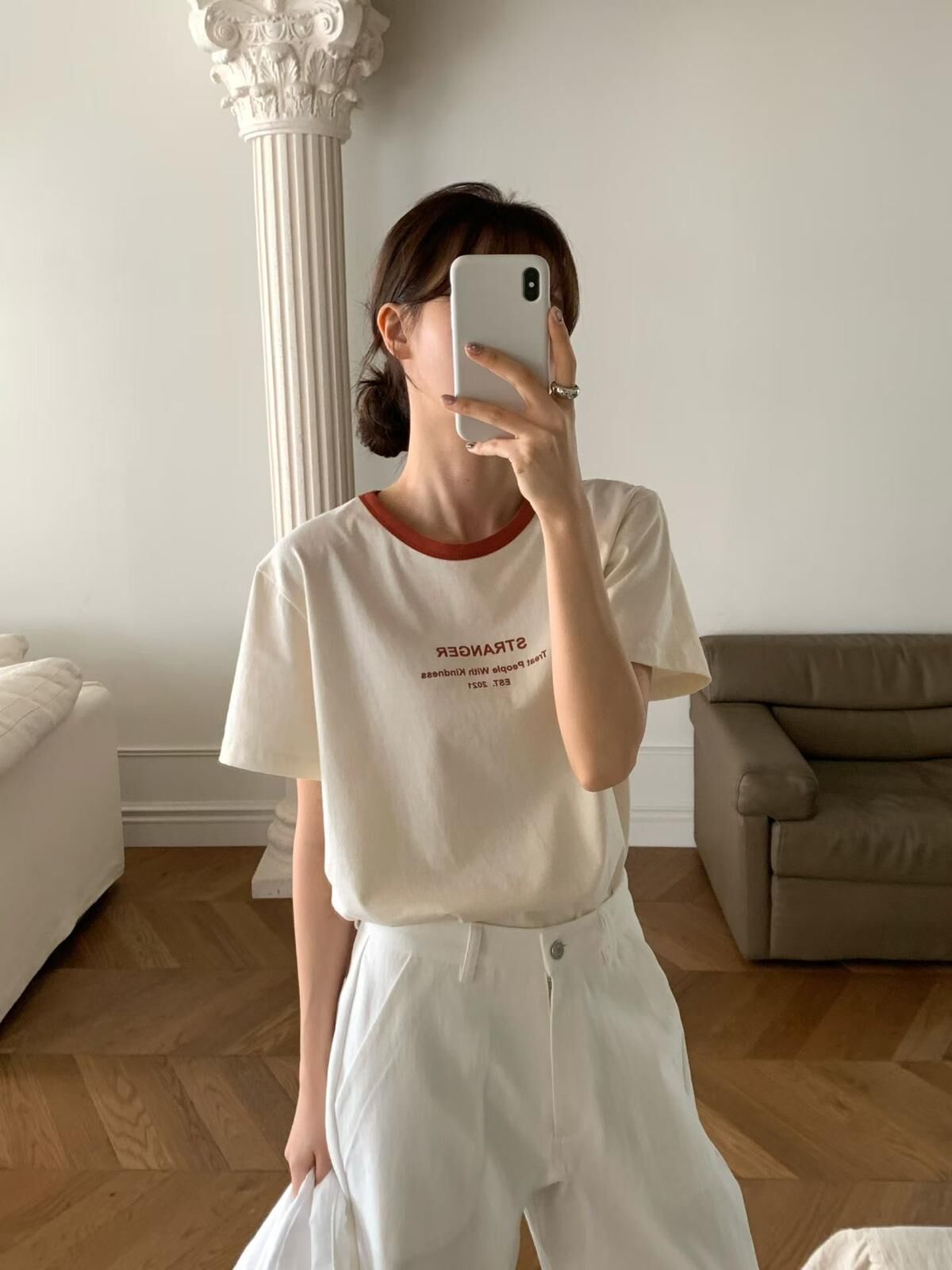 Striped colour block tee