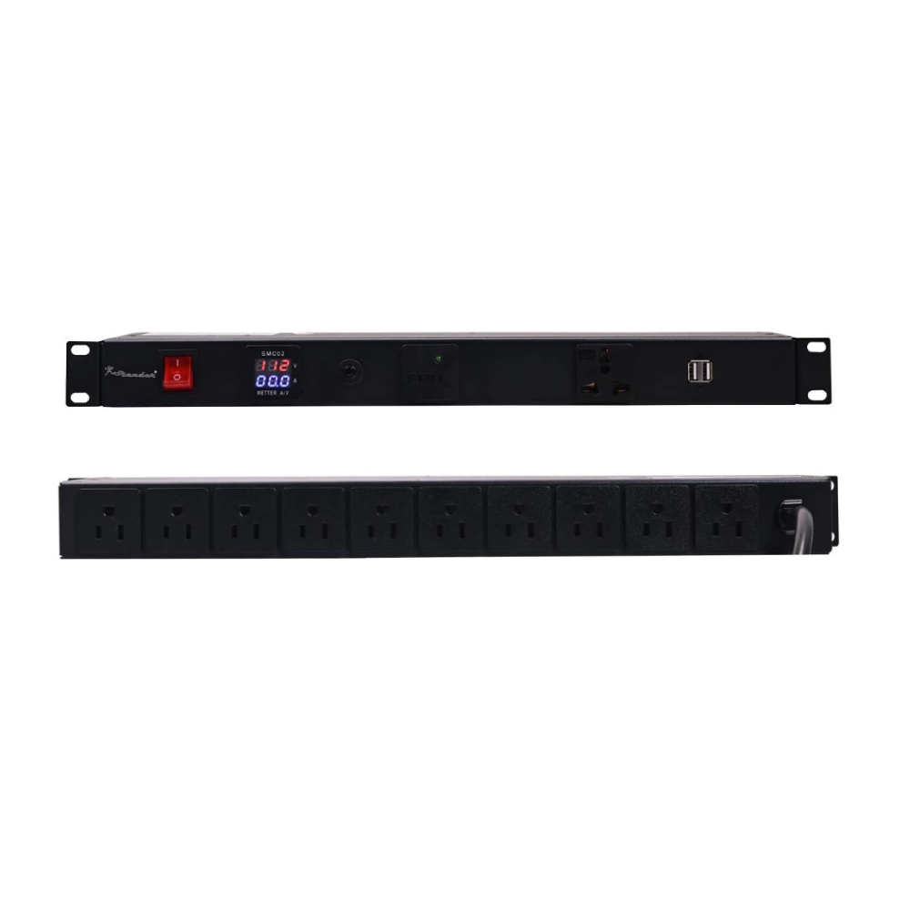 台灣製造S 台灣製造S / AC-12DUS 10+1孔 1U機櫃用電源濾波排插(帶開關) — 三峽配件 / 週邊