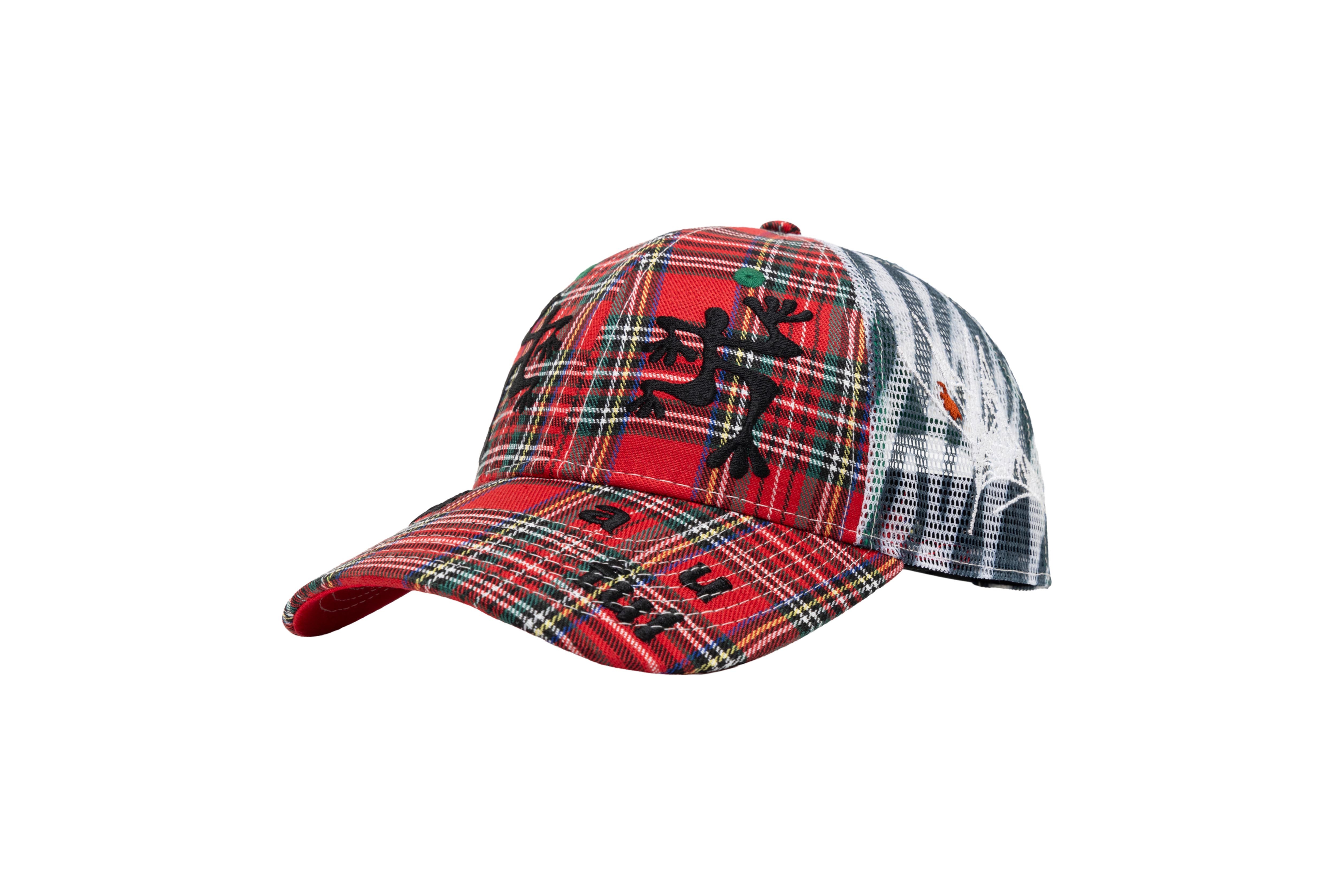 b.Eautiful "Biyu Hat" (Red Plaid / Zebra)