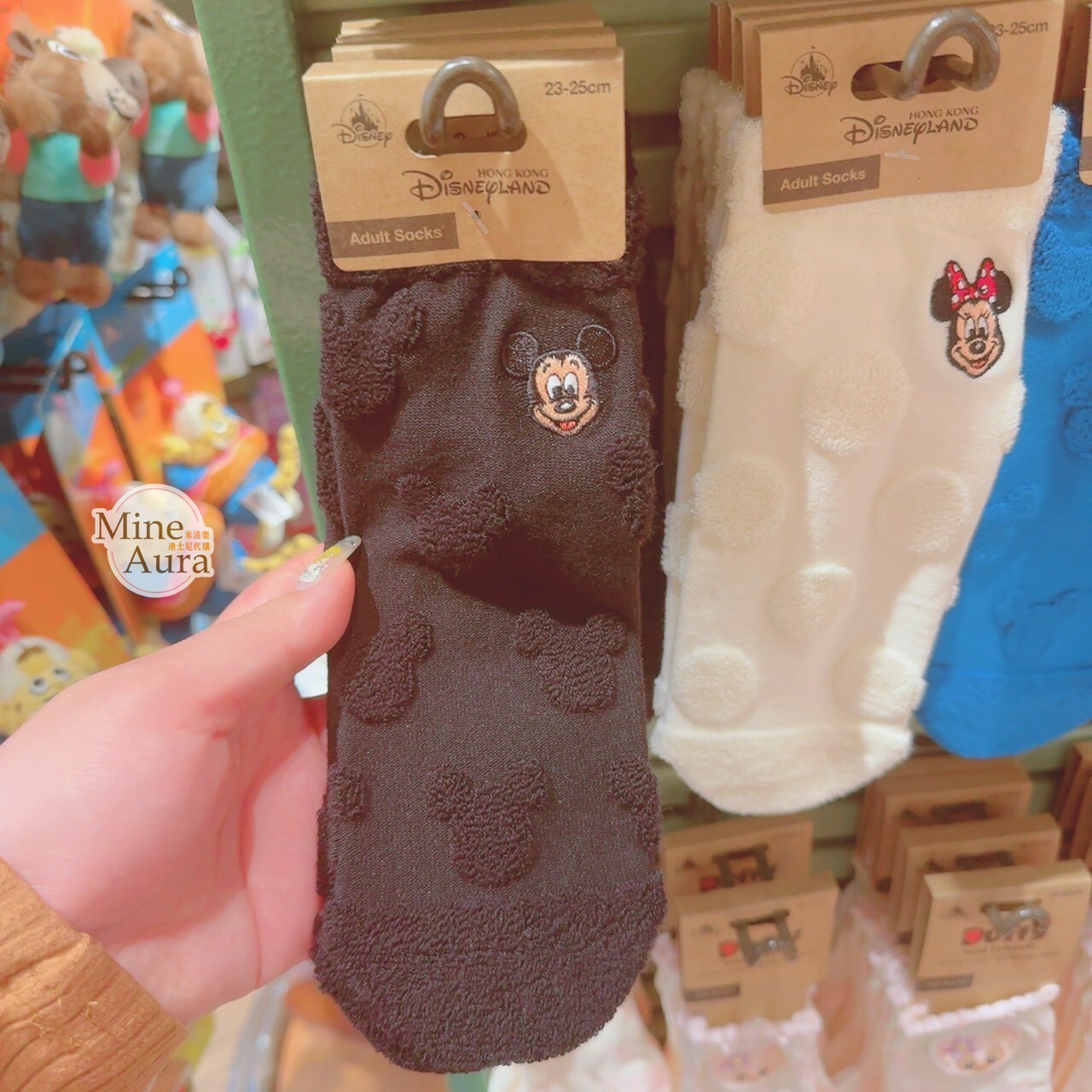 米奇 Mickey 大頭刺繡 米奇頭 圖案 襪子 -香港迪士尼樂園