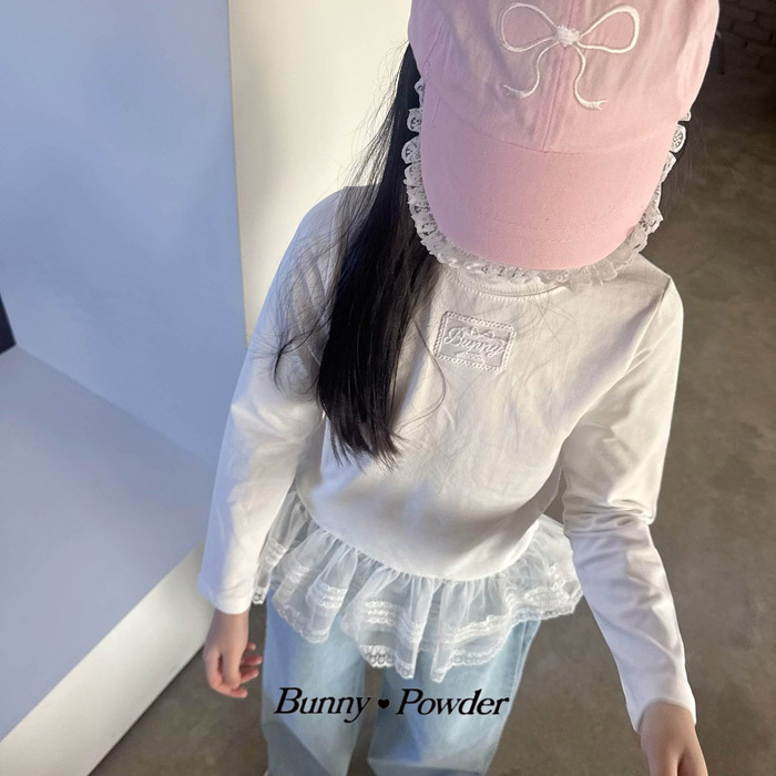 正韓夏BUNNY POWDER 兩色蕾絲拼接棒球帽