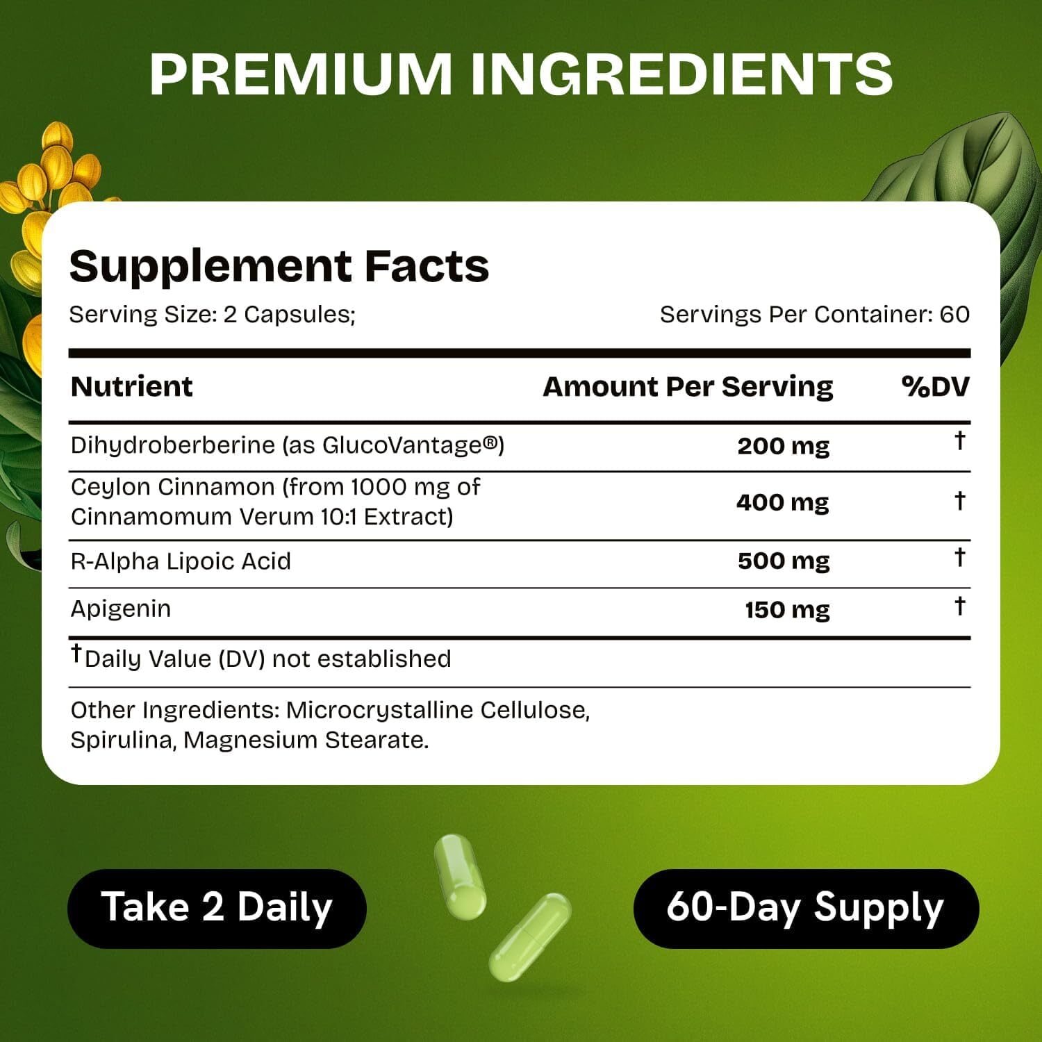 [現貨] HealMeal 小檗鹼 黃連素 120粒 含錫蘭肉桂、R型硫辛酸、芹菜素 Dihydroberberine