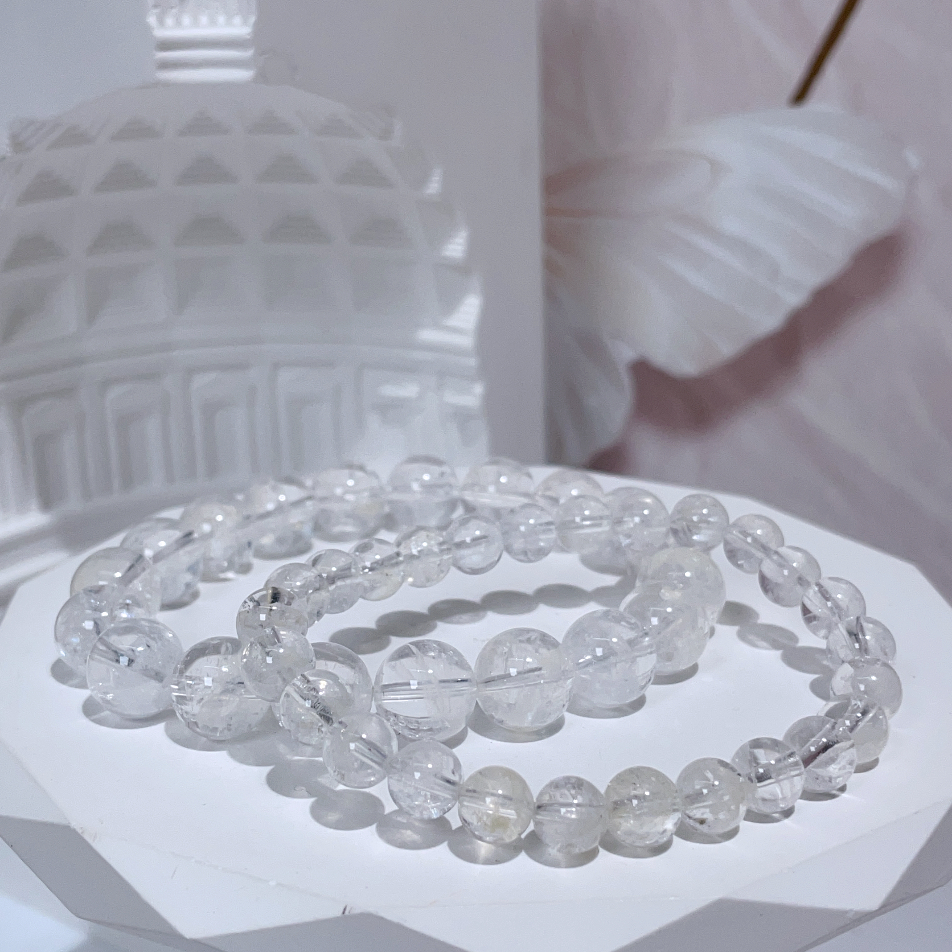 日照金山白水晶手串