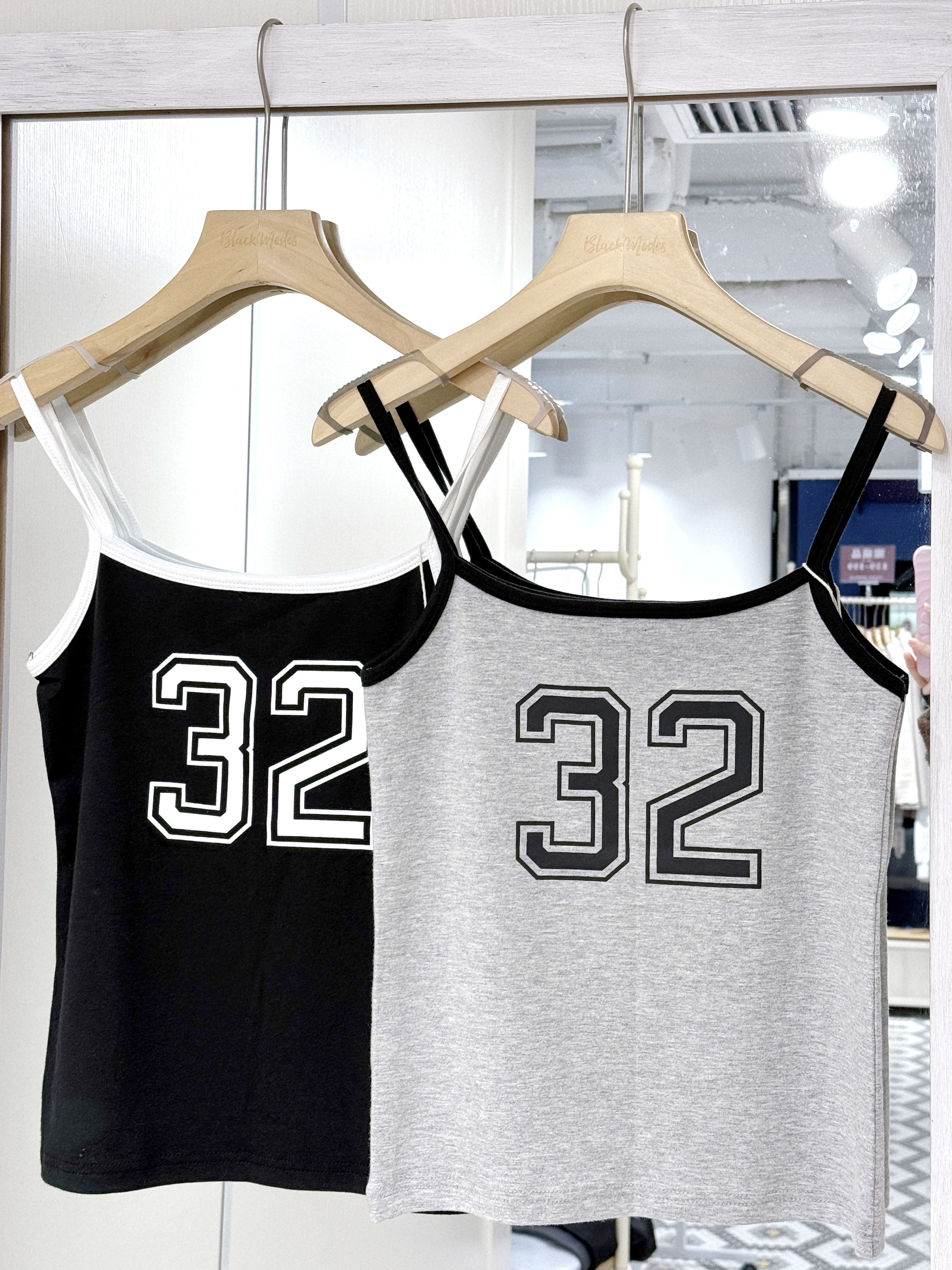 V0170｜賽車風NO.32 拼色吊帶背心 ໒꒱❤︎.*