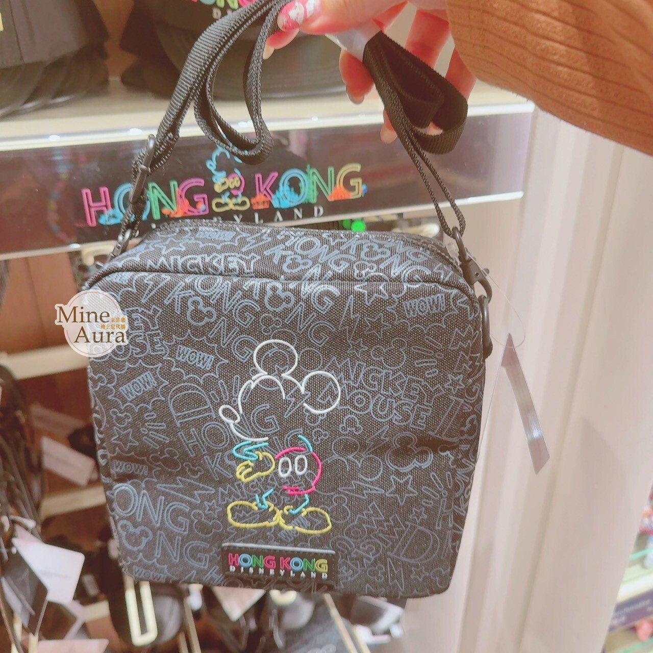 樂園限定 米奇 Mickey 霓虹色 斜背包 -香港迪士尼樂園