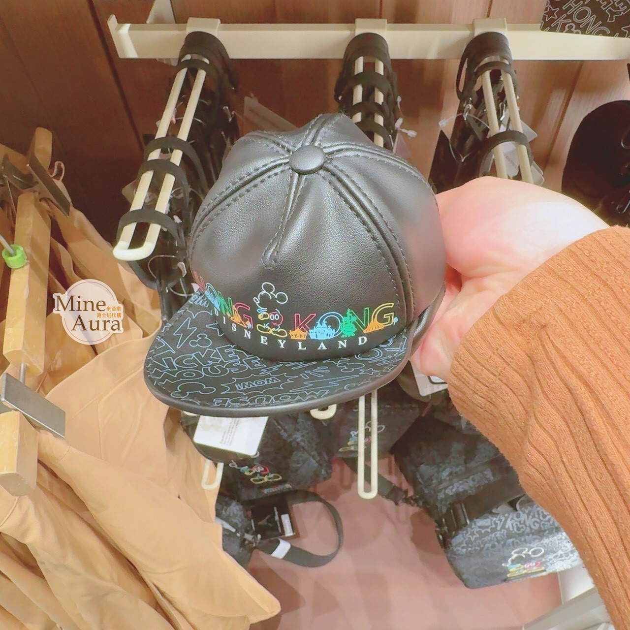 樂園限定 米奇 Mickey 霓虹色 圖案 帽子 造型 折疊收納 環保 購物袋 -香港迪士尼樂園