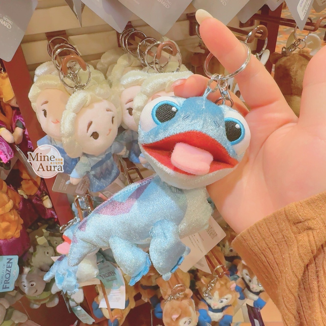 火精靈 蠑螈 布魯尼Bruni 吐舌造型 絨毛 鑰匙圈 吊飾 冰雪奇緣 Frozen -香港迪士尼樂園