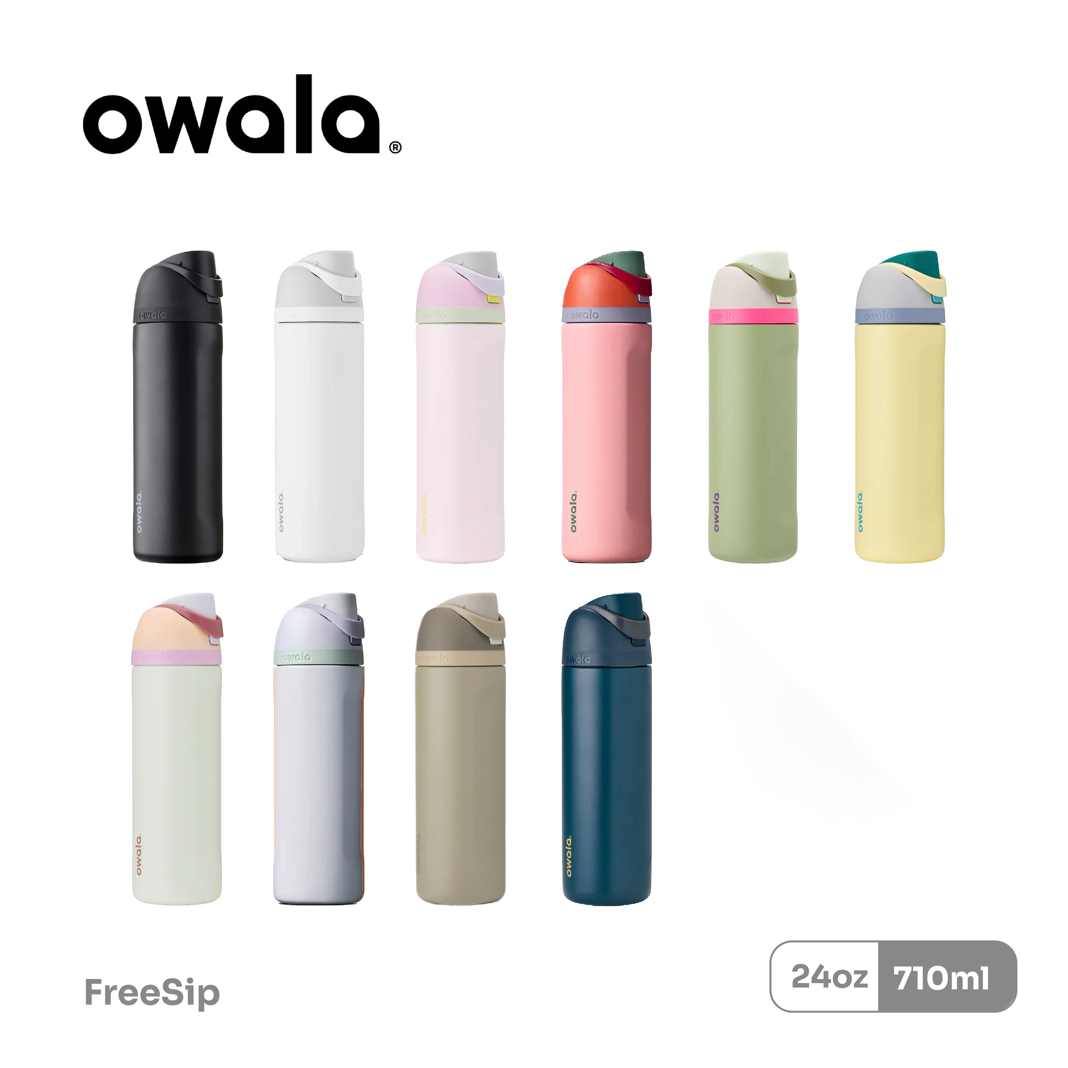 Owala® FreeSip 710ml / 24oz 不鏽鋼吸管保溫瓶