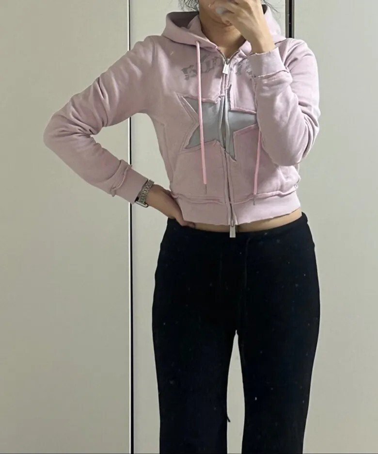 【預購】PRENDA 星星剪布短版雙拉鍊外套 STAR CUT-OFF HOOD ZIP-UP