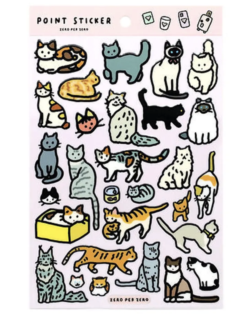 韓國Zero Per Zero｜貓咪 水晶轉印貼紙