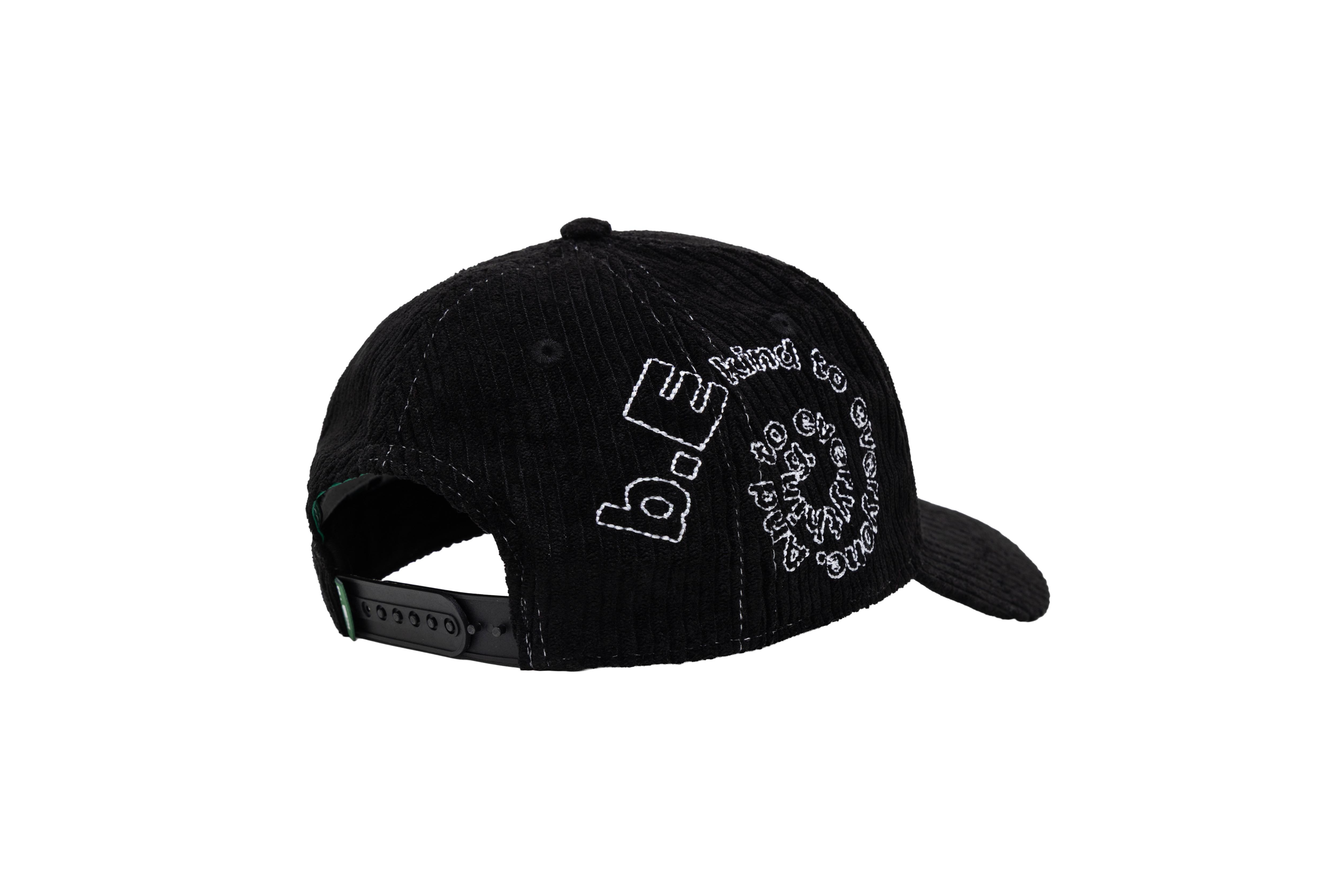 b.Eautiful “b.E Low Hat" (Black Corduroy / White)