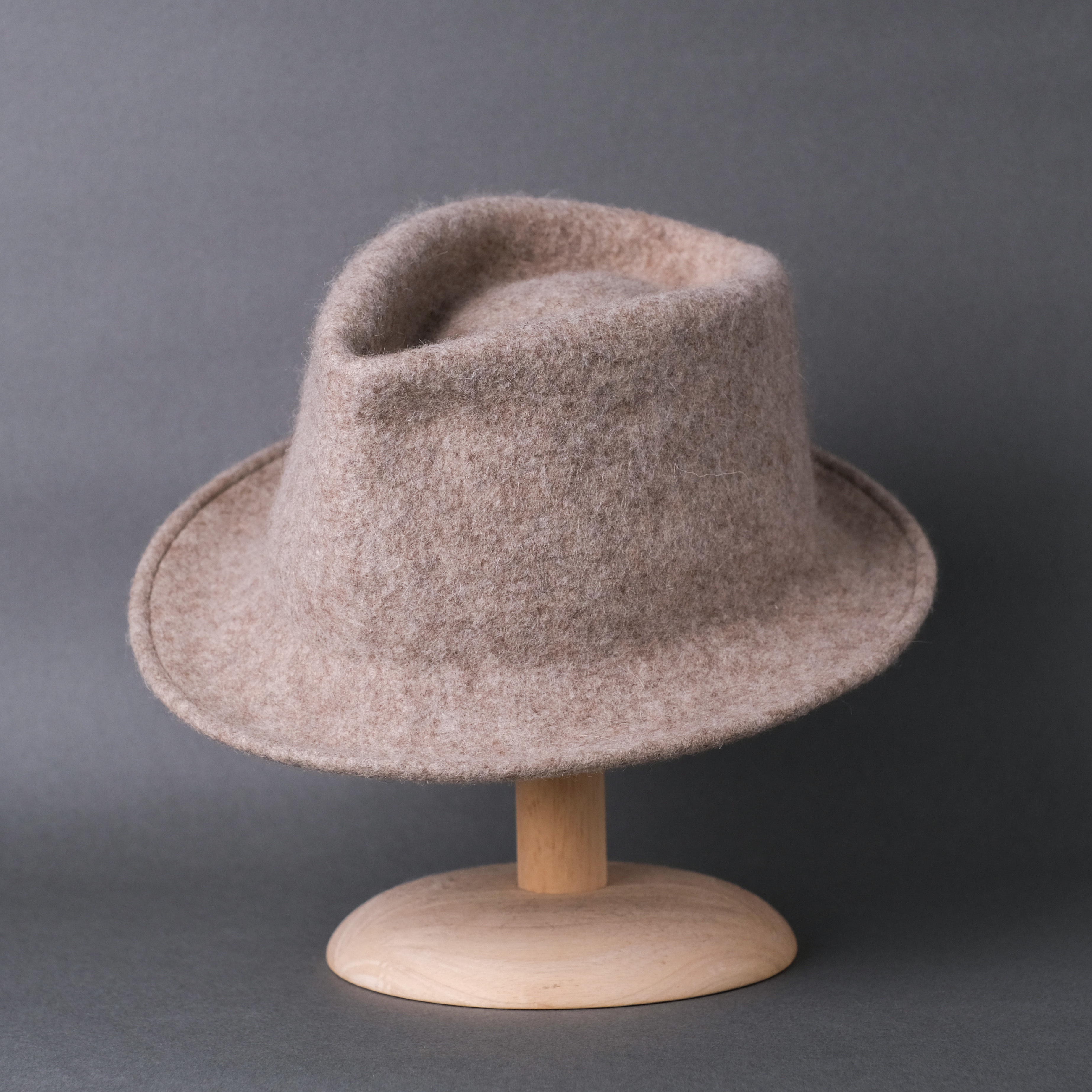 手工毛氈爵士帽｜羊毛絨－灰色｜中國藏區
