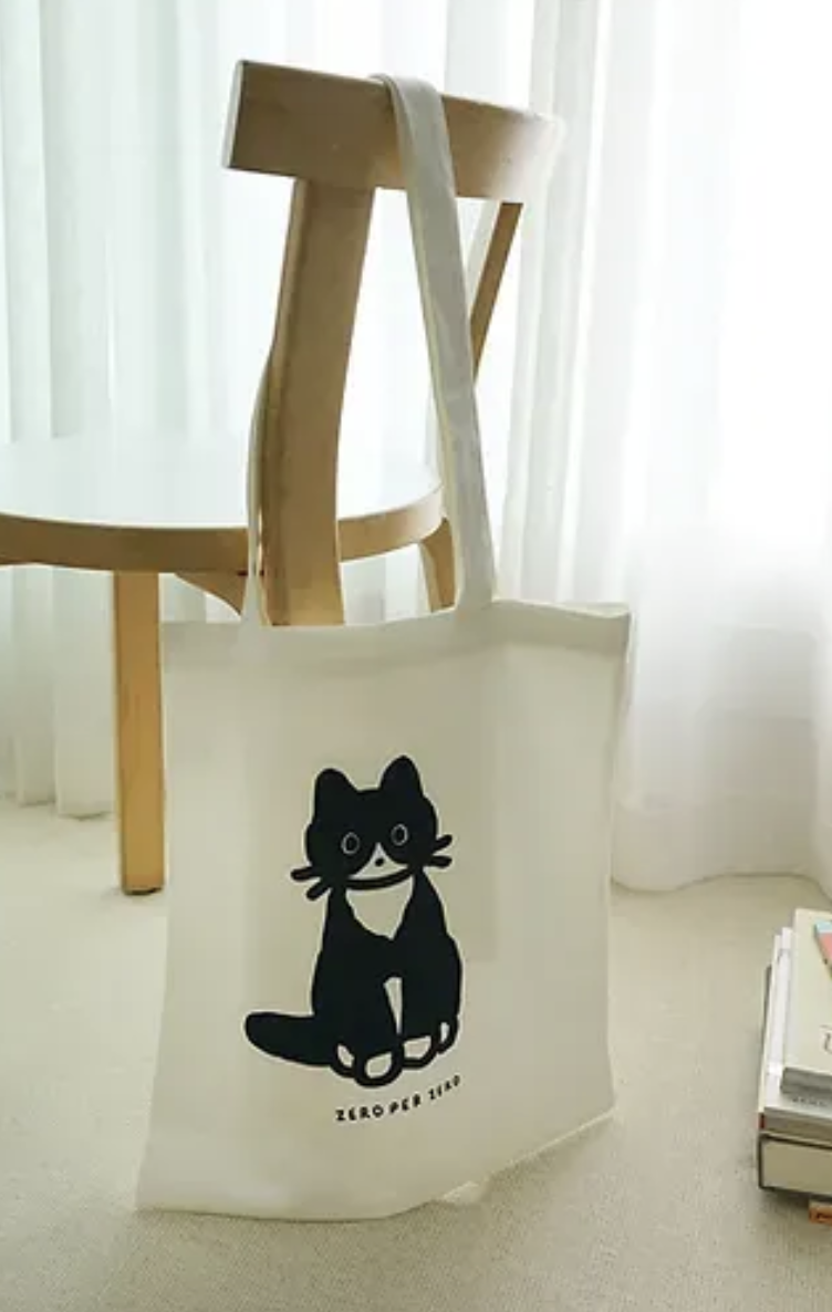 韓國Zero Per Zero｜燕尾服貓咪 環保帆布袋 托特包