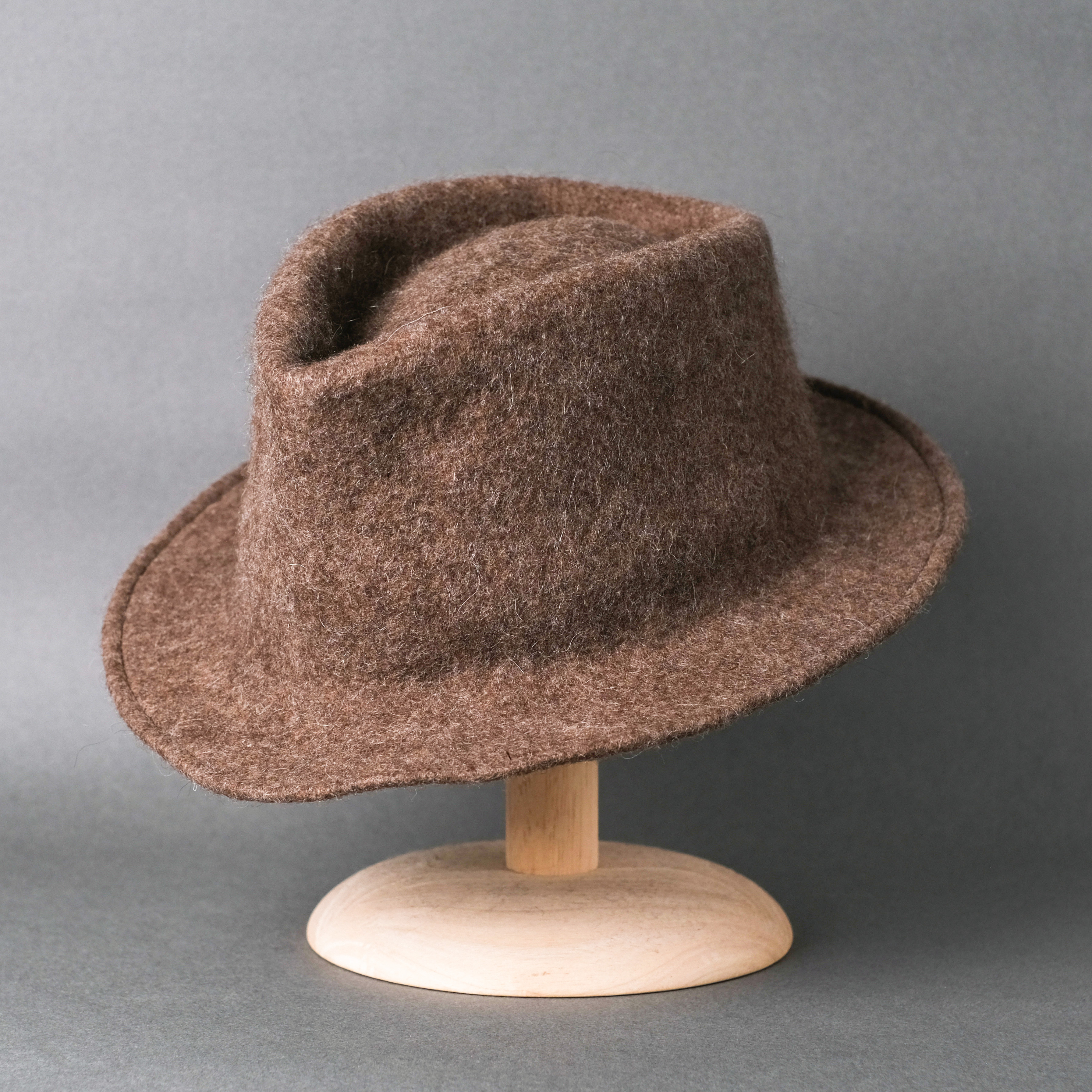 手工毛氈爵士帽｜羊毛絨－棕色｜中國藏區
