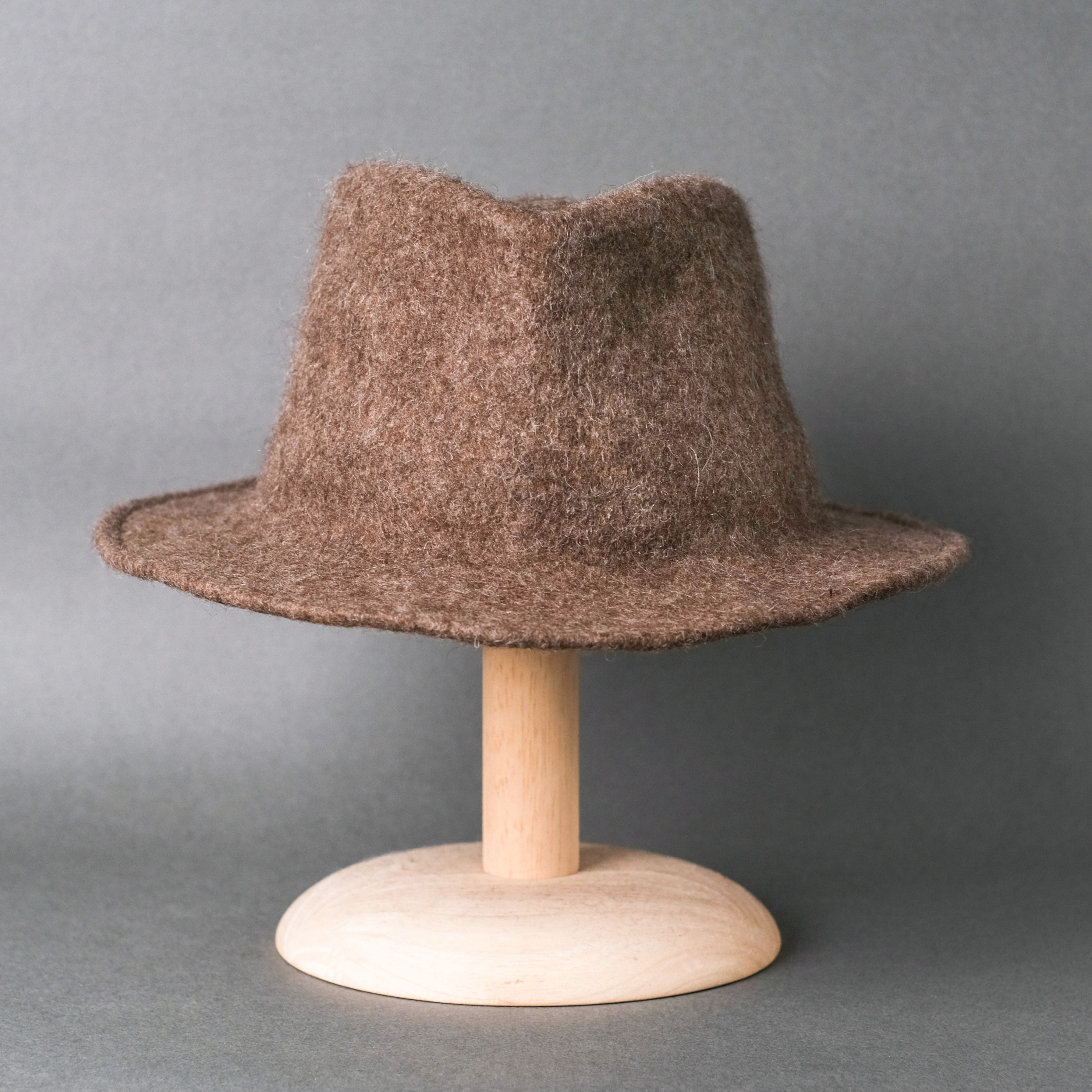 手工毛氈爵士帽｜羊毛絨－棕色｜中國藏區