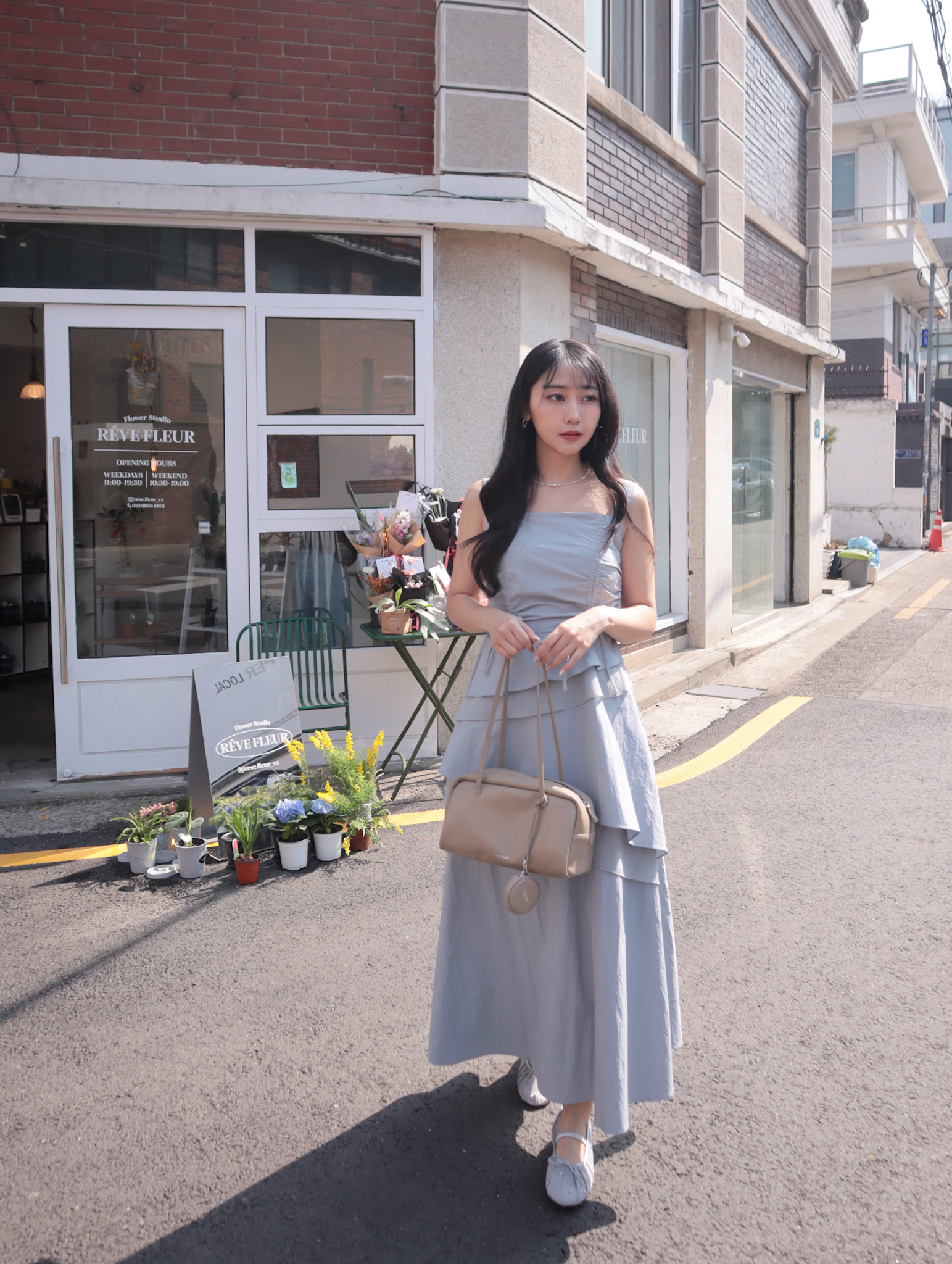 26B205 本期推薦!設計師款多抽繩縮腰層次雪紡拼接背心長洋