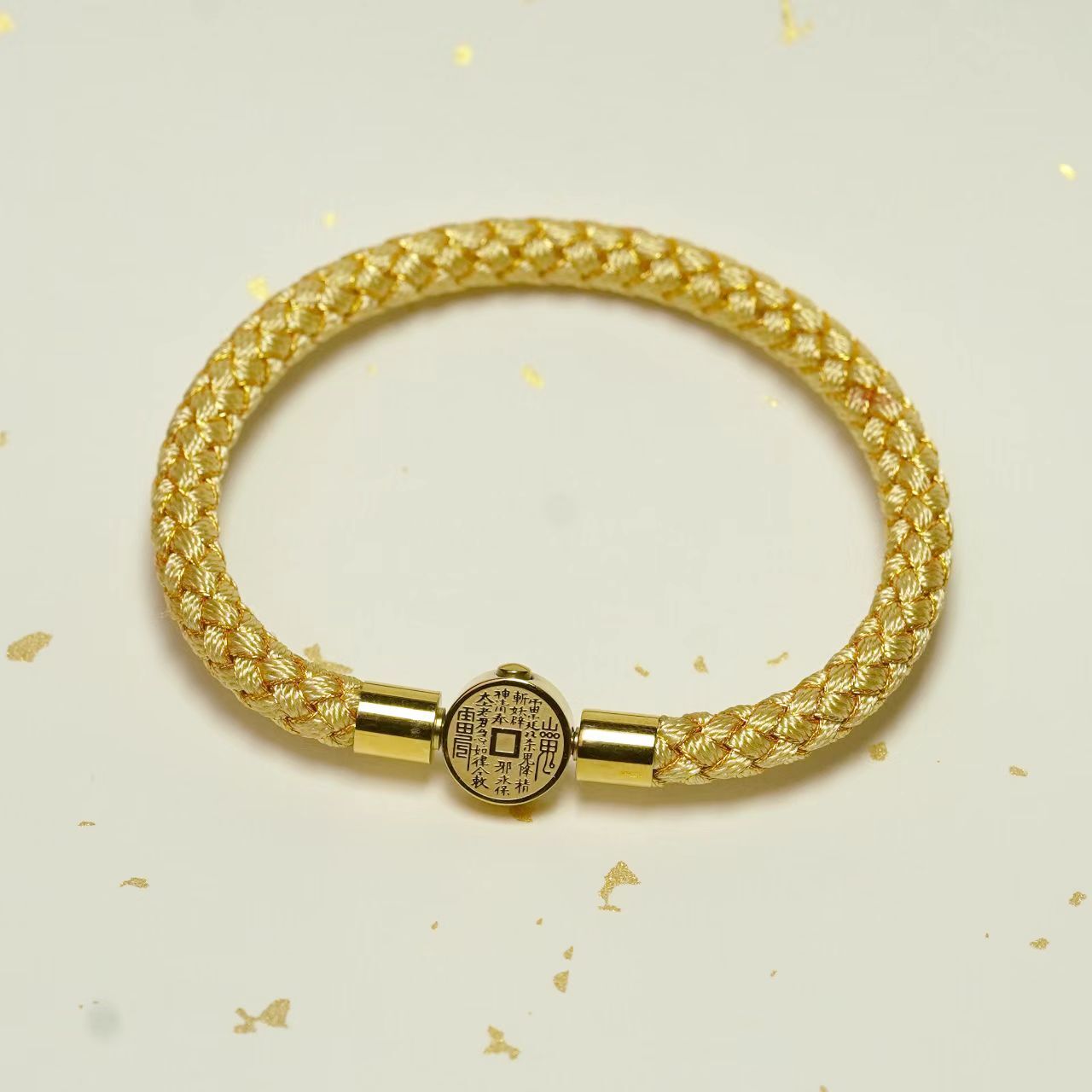 WW046 A46 山鬼花錢五行龍鱗手繩 米色 默認18手圍可戴