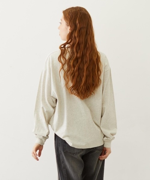 MILKFED. / APPLE LOGO FLOCK PRINT L/S TEE