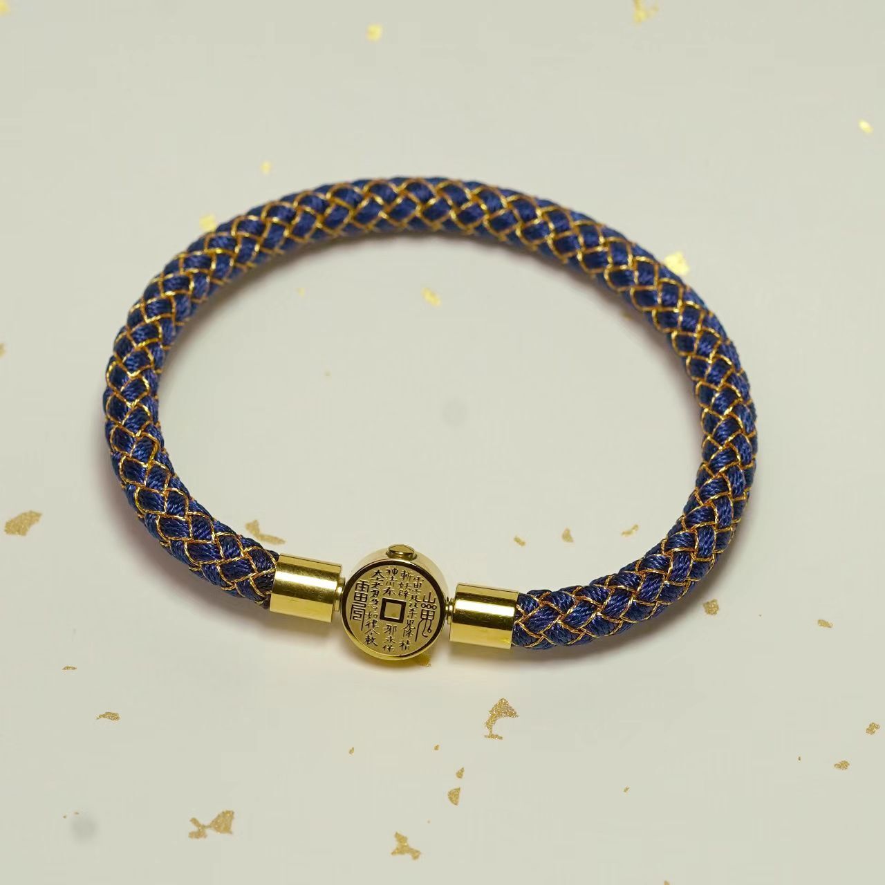 WW047 A47 山鬼花錢五行龍鱗手繩 藍色 默認18手圍可戴