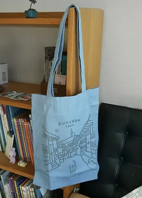 韓國Zero Per Zero｜貓的旅行＿藍 環保帆布袋 托特包