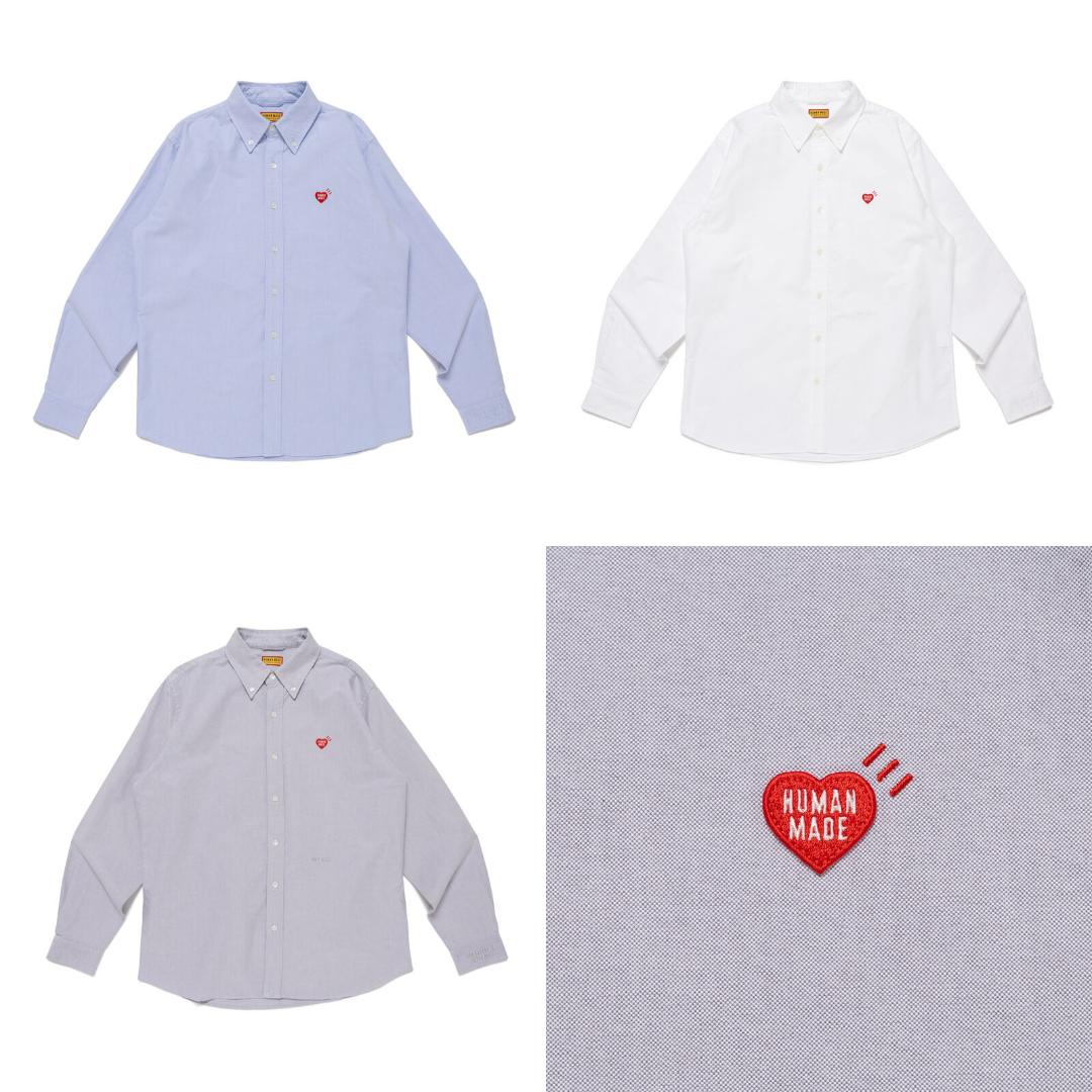 預購┃HUMAN MADE OXFORD BD L/S SHIRT 愛心 刺繡 長袖 襯衫