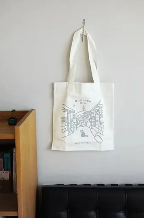 韓國Zero Per Zero｜貓的旅行＿白 環保帆布袋 托特包