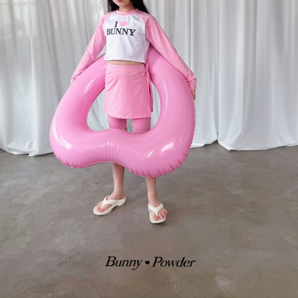 正韓夏BUNNY POWDER 兩色綁帶泳褲