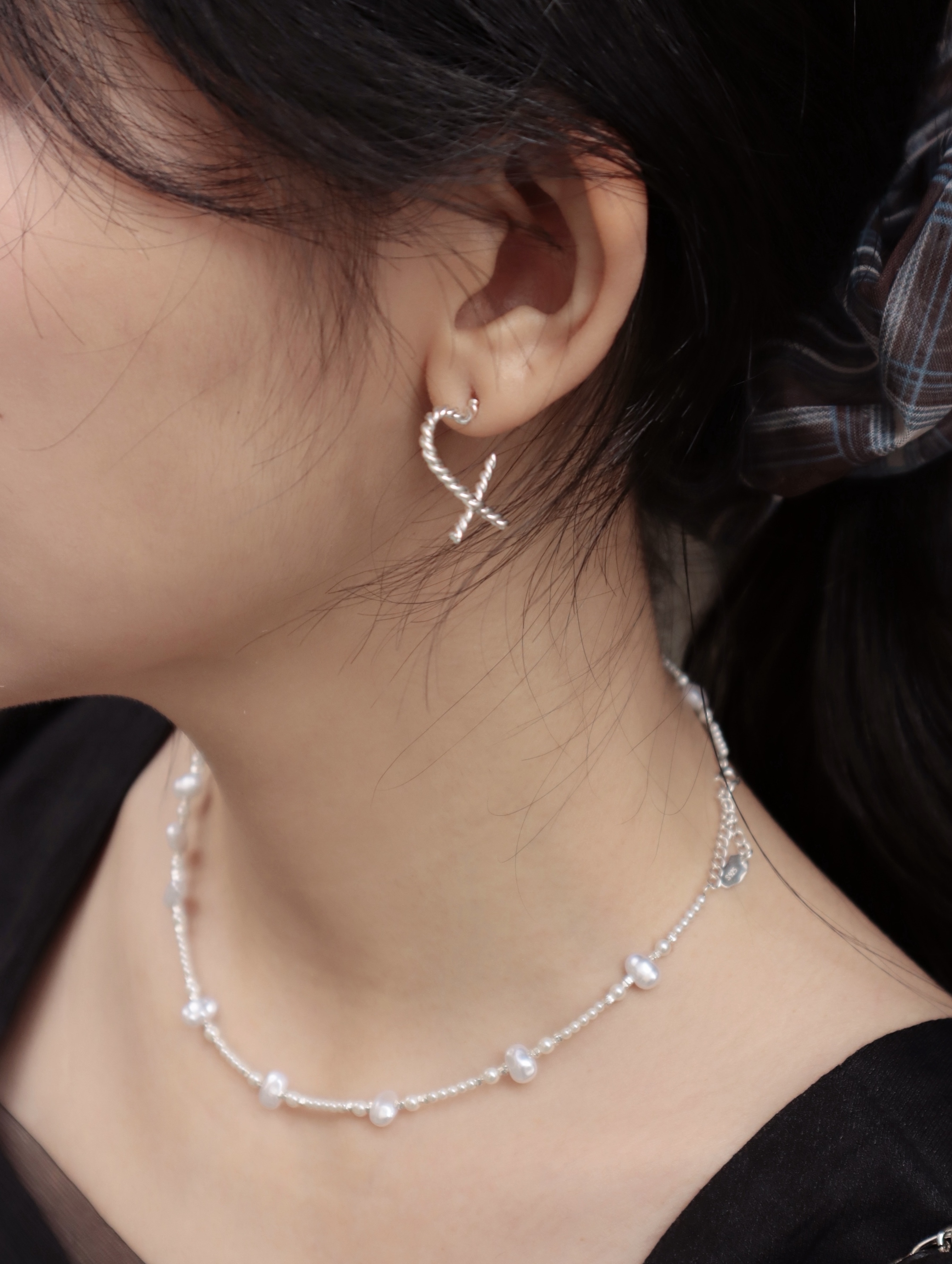 26B307 本期推薦! 邂逅地中海 不規則珍珠串珠925純銀項鍊