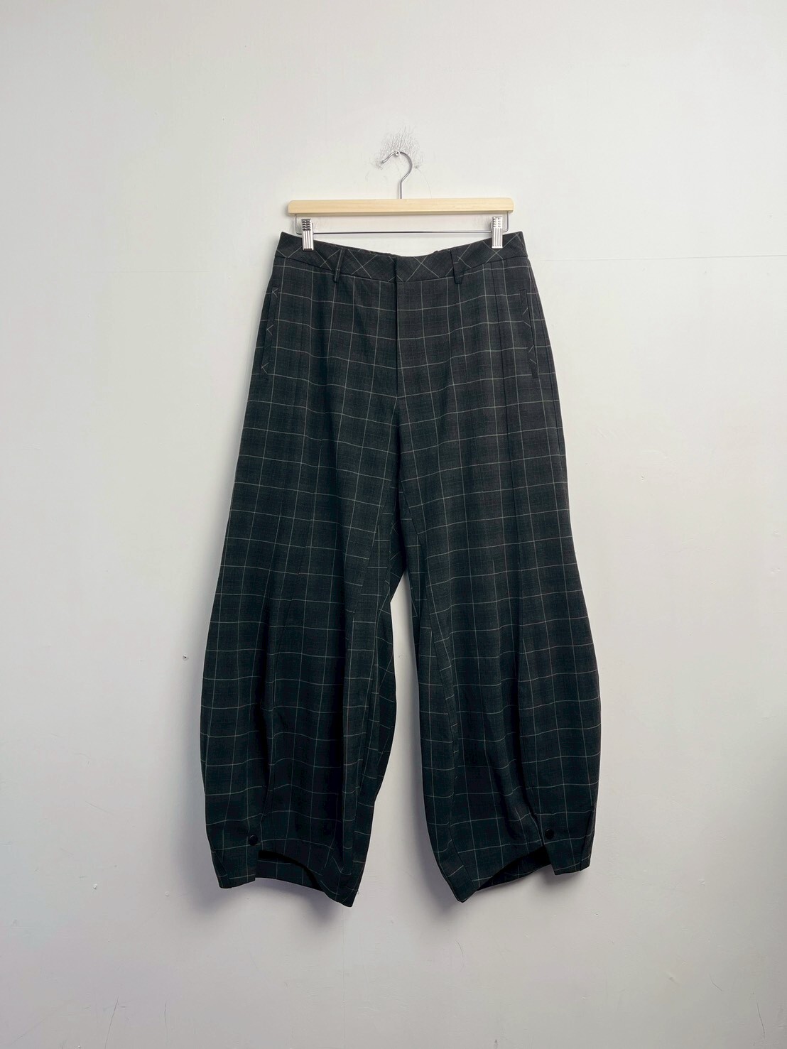 MELSIGN Special Cutting Plaid Trousers D-GREY SIZE L
