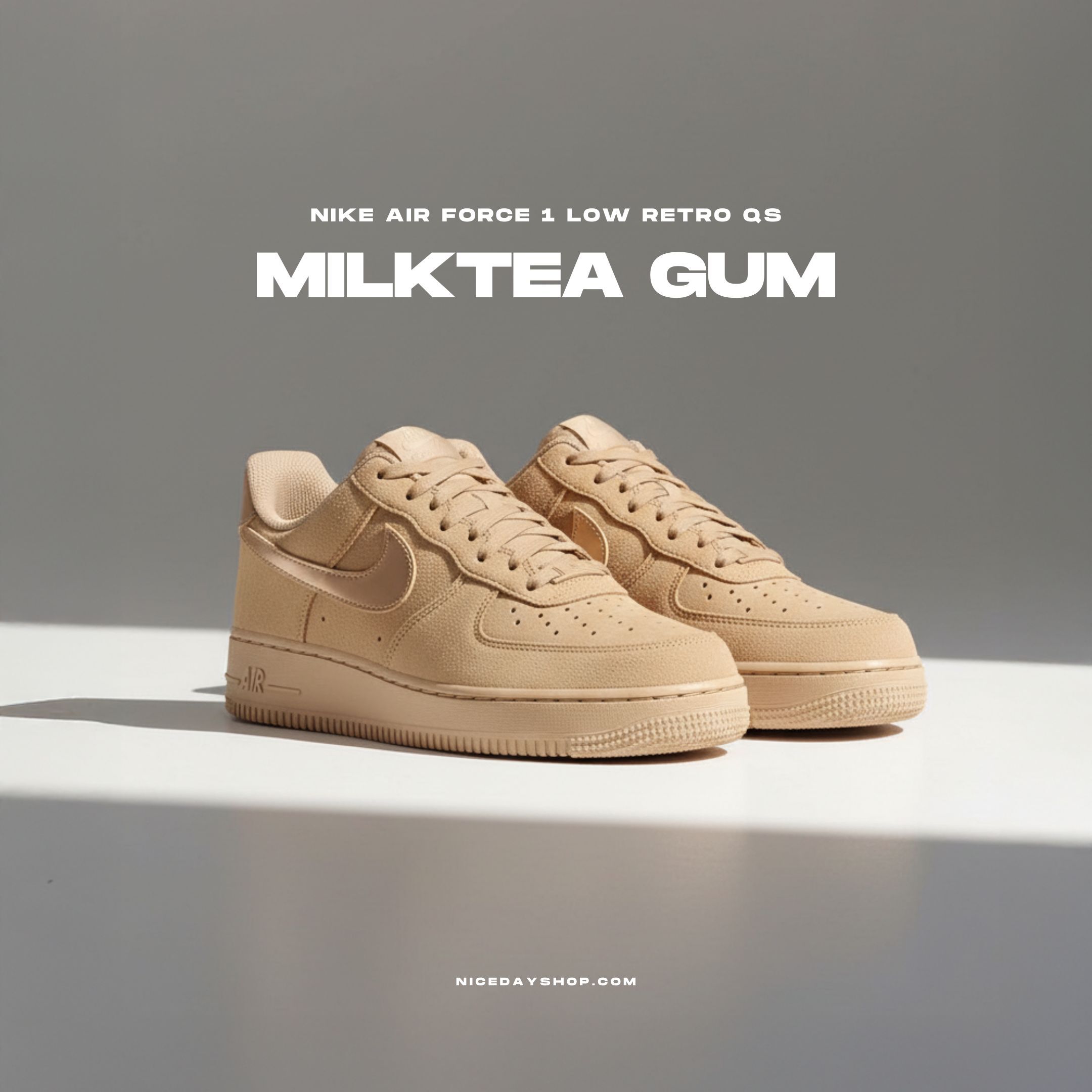 NICEDAY 代購 NIke Air Force 1 Low 奶茶 金 金屬 金勾 摩卡 IO4833-201