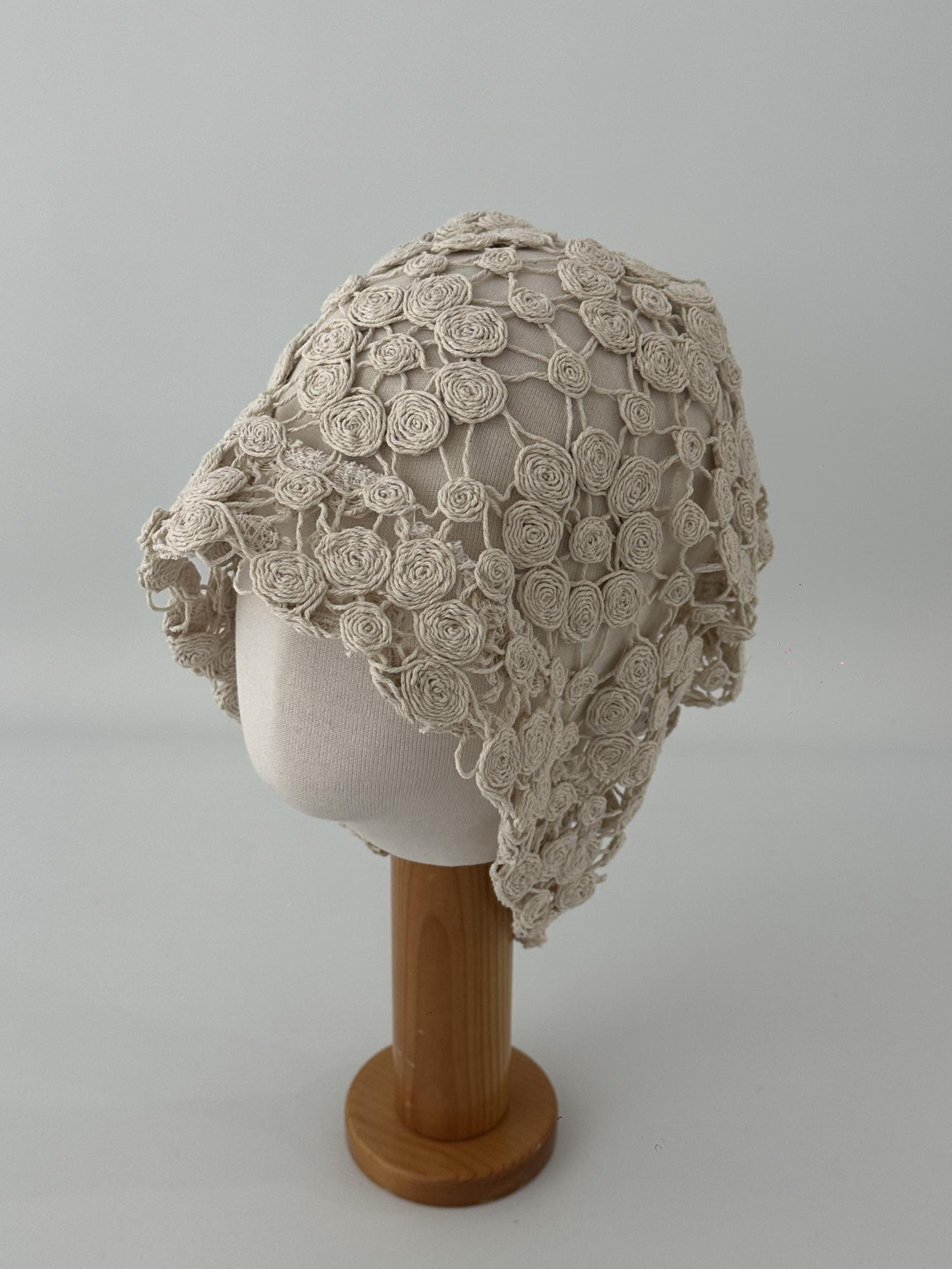 26B314 小花鉤織帽