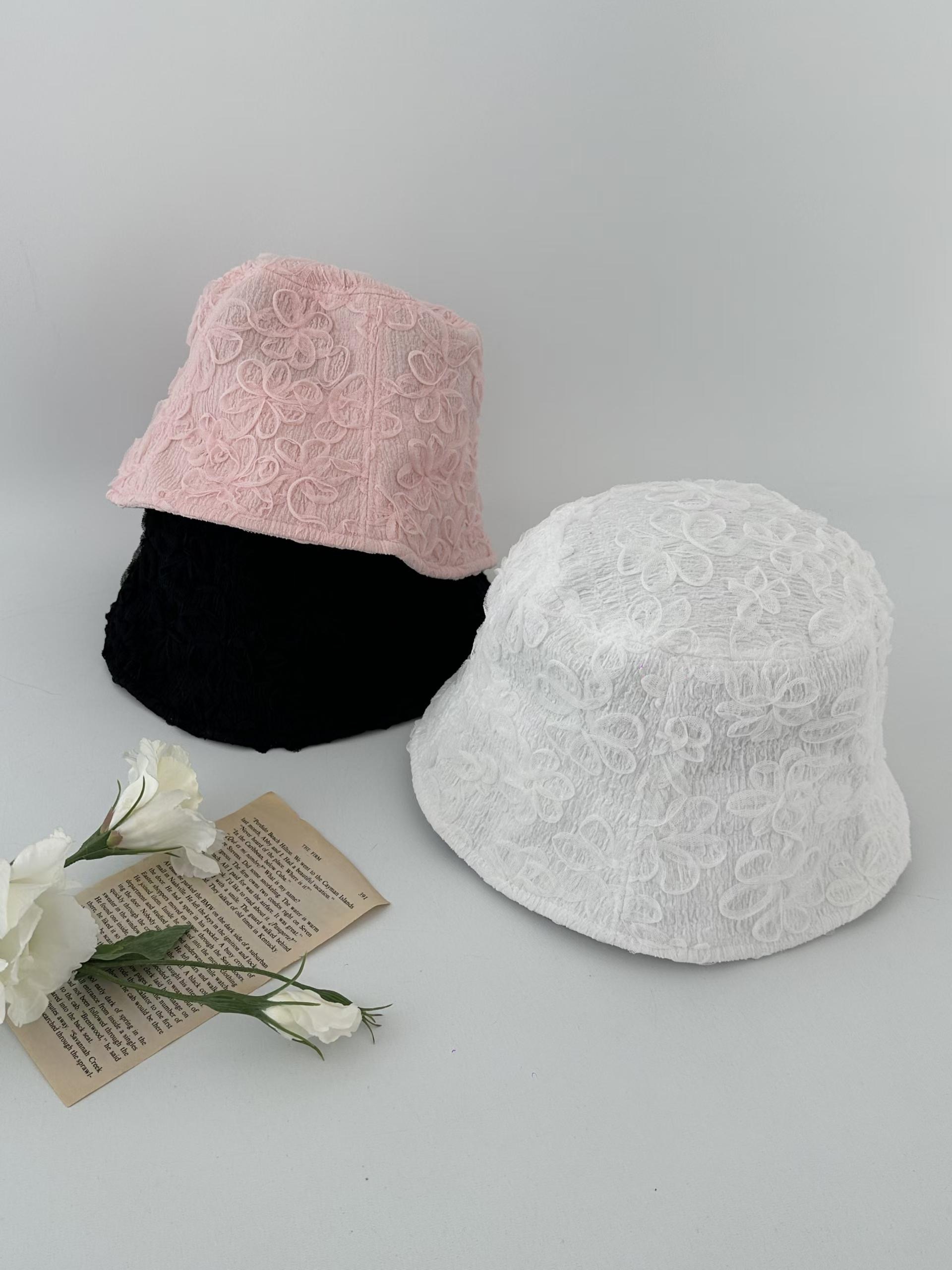 26B315 花花蕾絲漁夫帽