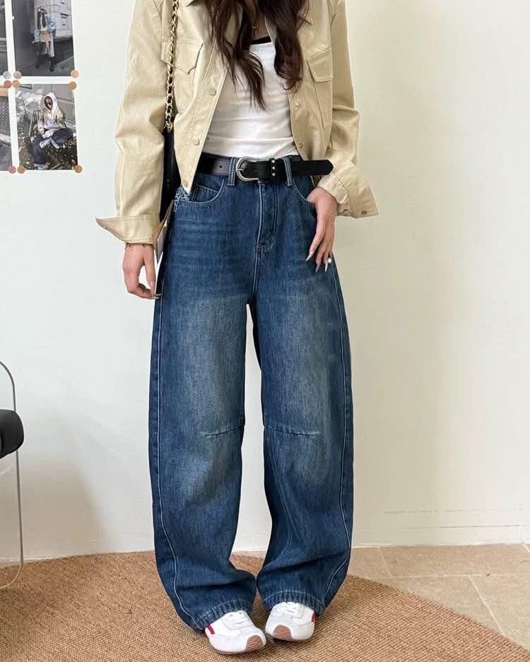 【時髦又修飾的彎刀牛仔直筒褲】（預購）