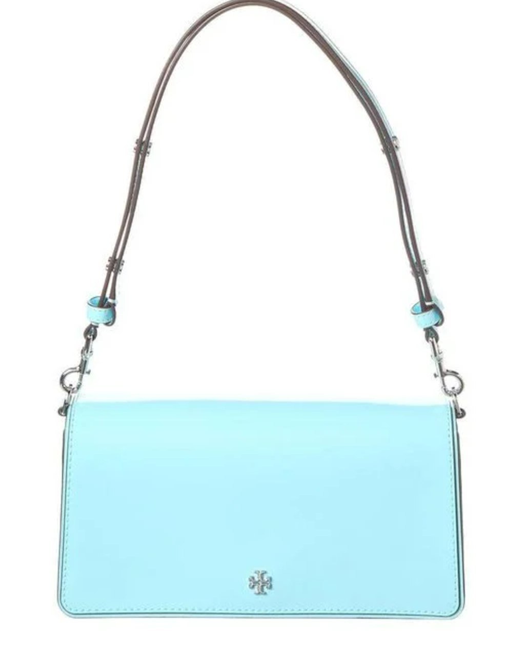 [S] TORY BURCH EMERSON PATENT CONVERTIBLE CROSSBODY,LIGHT CELESTE, 157620-400 (STB727)