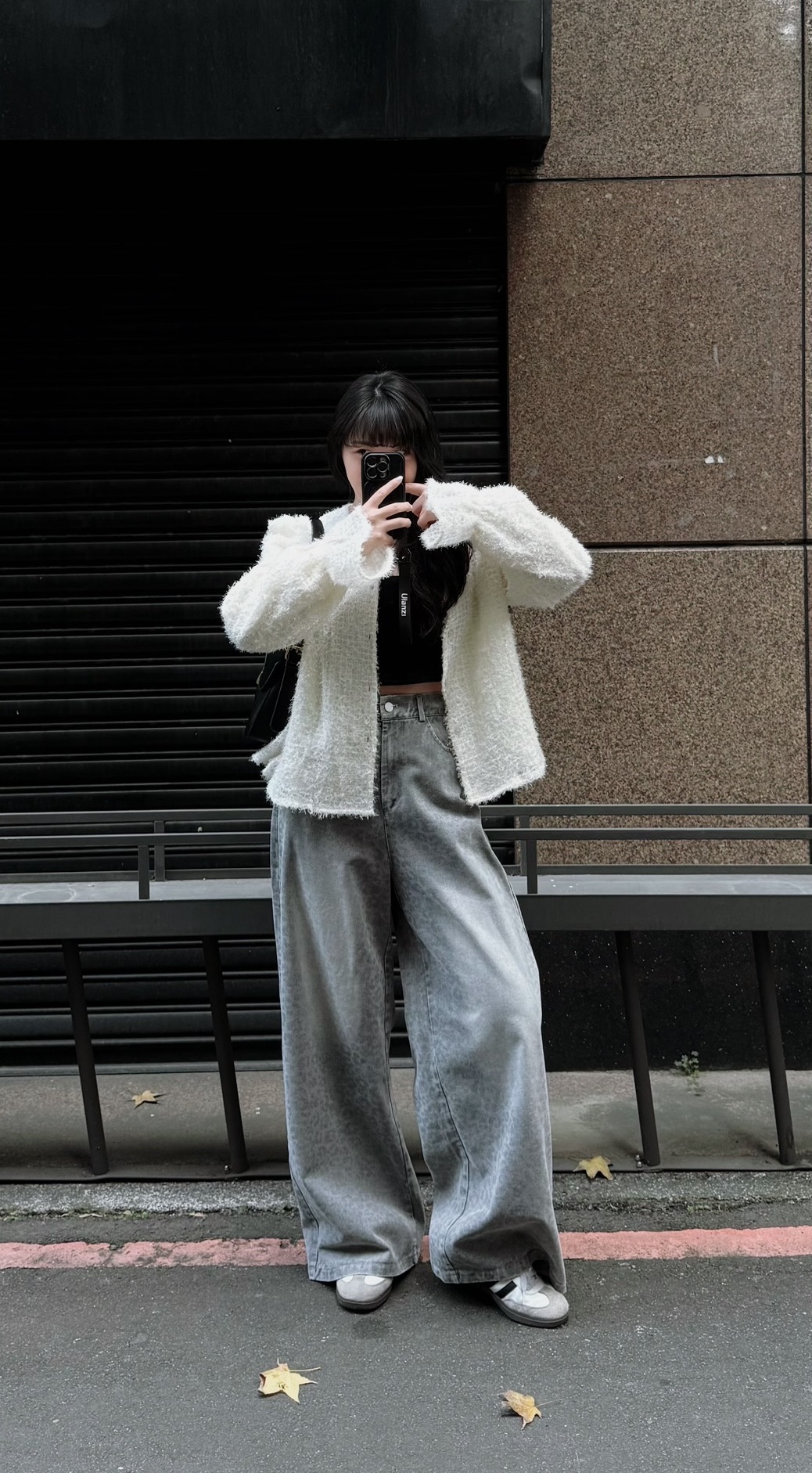 豹紋刷色牛仔褲