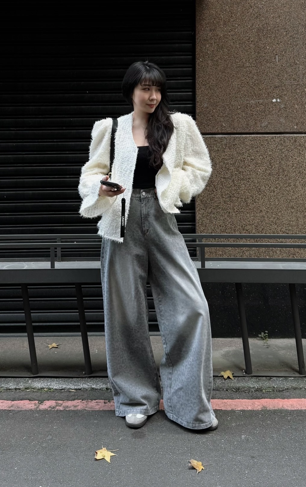 豹紋刷色牛仔褲