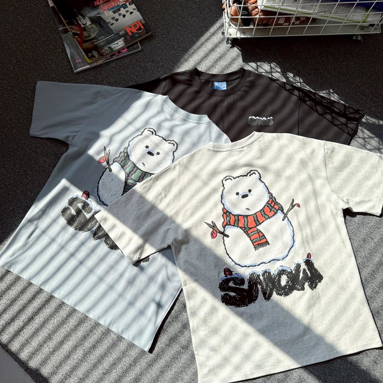 熊熊雪人塗鴉感印花短T 81197