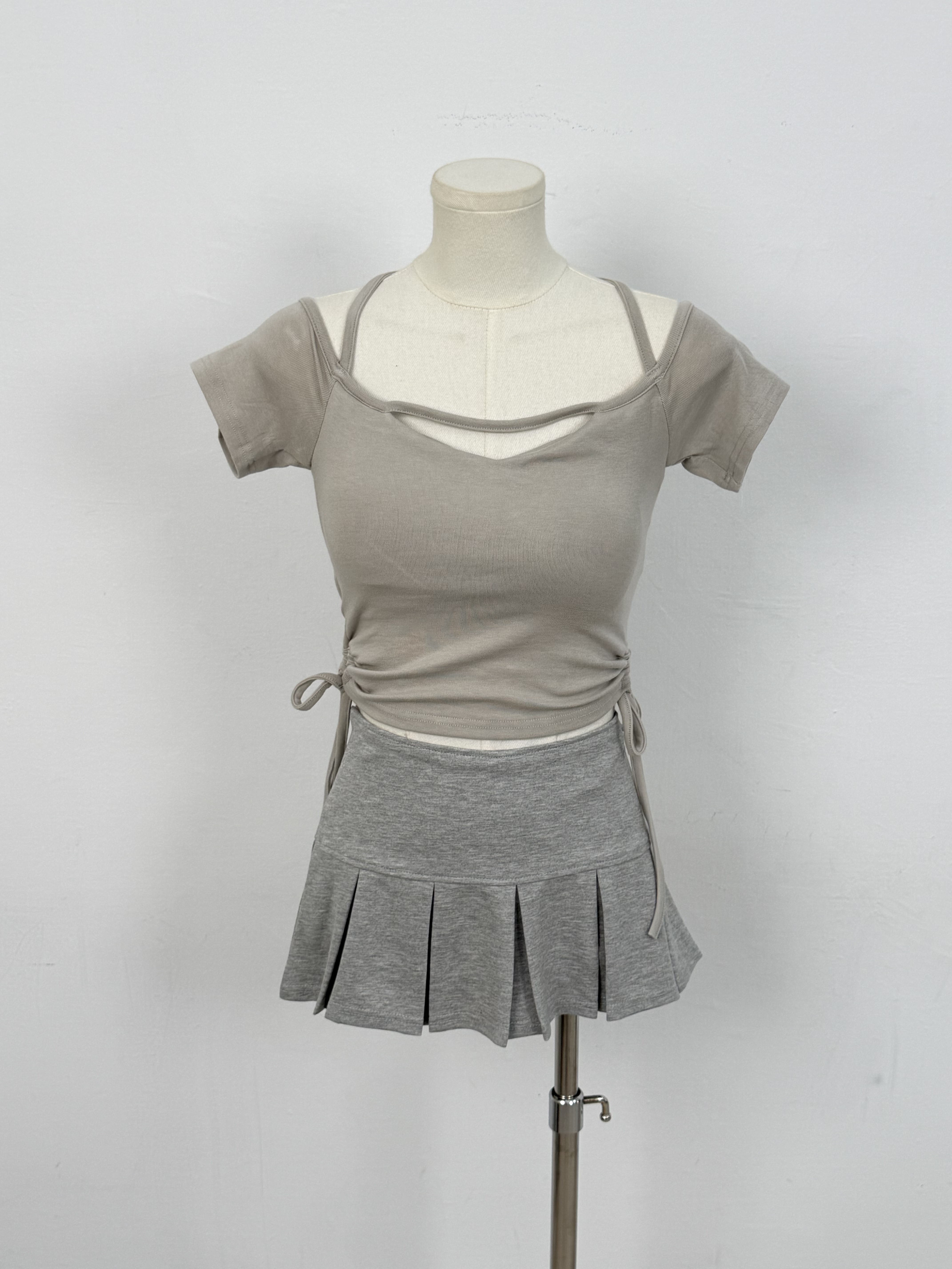 B97彈性棉質百褶裙