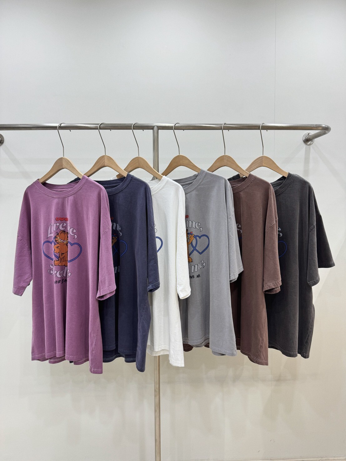 復古水洗卡通圖案短袖Tee