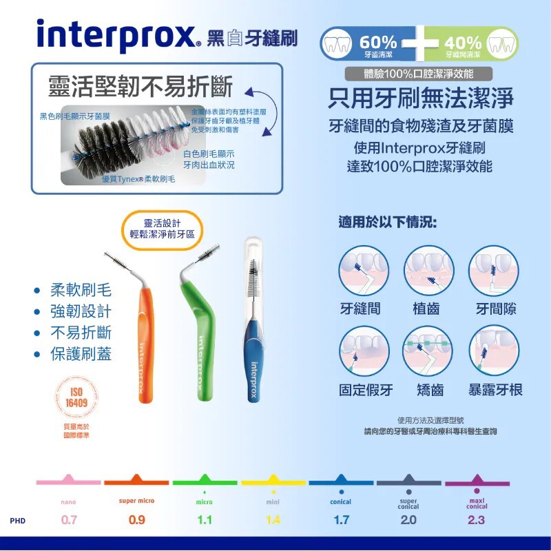 Interprox® 黑白牙縫刷(6支裝)