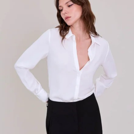 1AF0323-003 [ANNE FONTAINE] Sagane Shirt White #H14F37601 (EU)